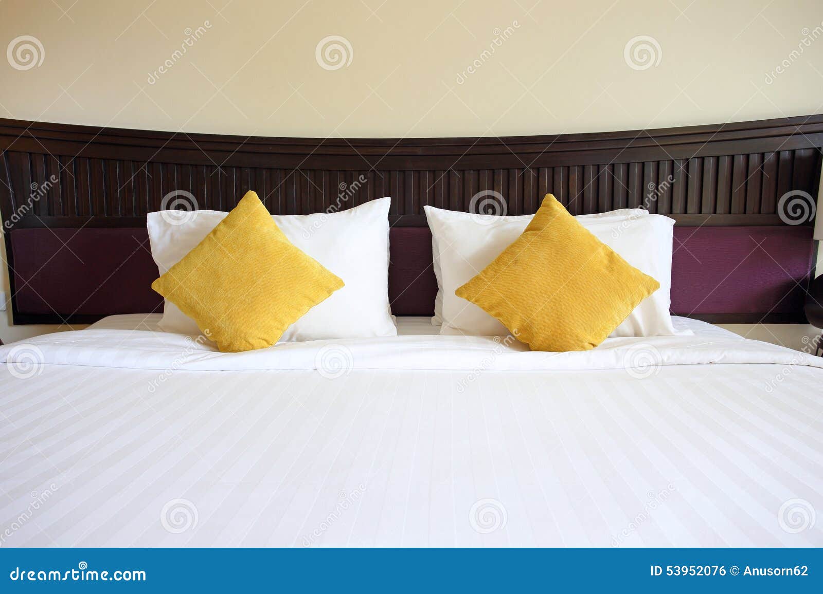 Bed and Pillow in the Hotel Stock Photo Image of room, carved 53952076