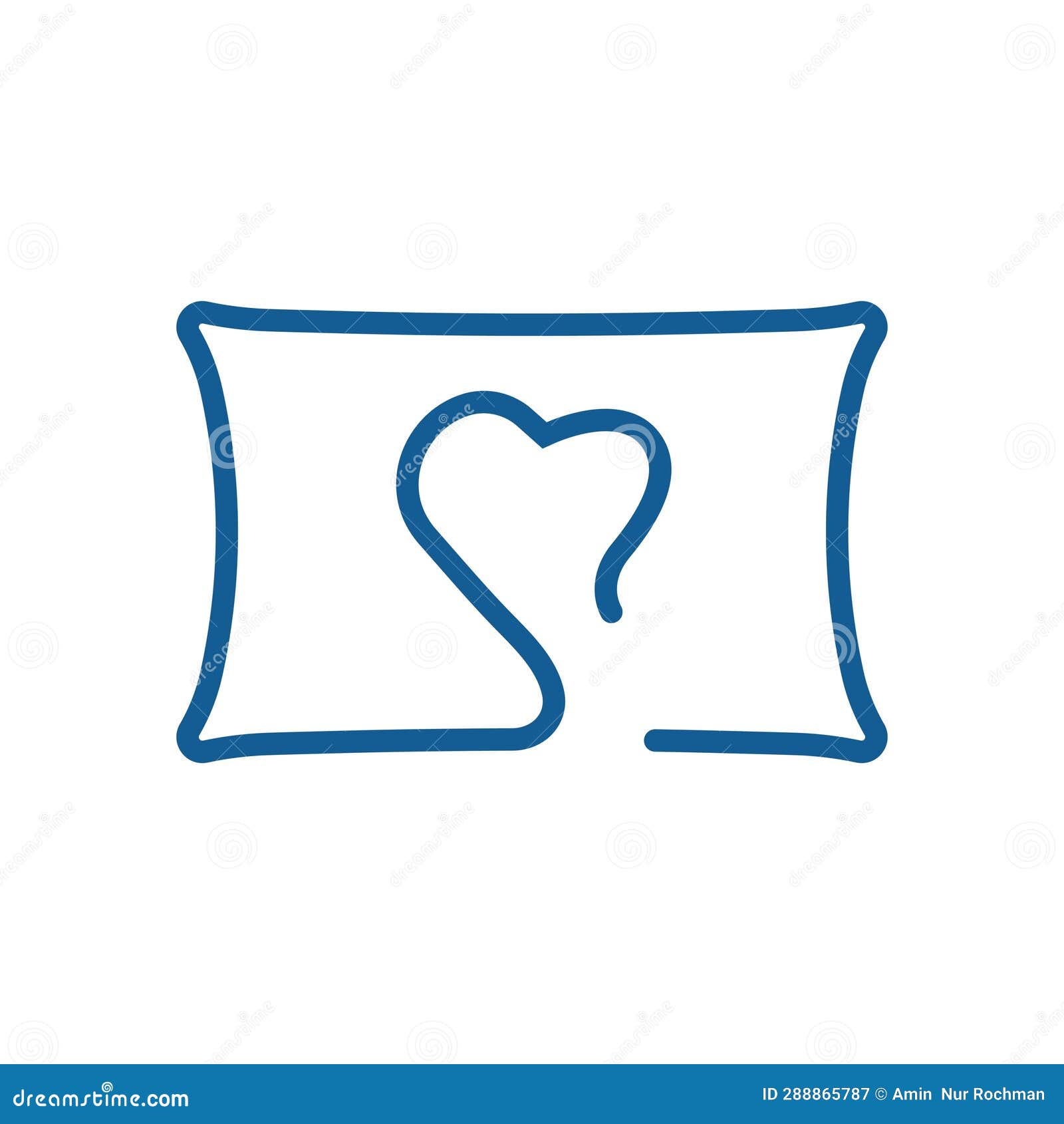 Bed and Pillow Logo Illustration Vector Design Stock Illustration