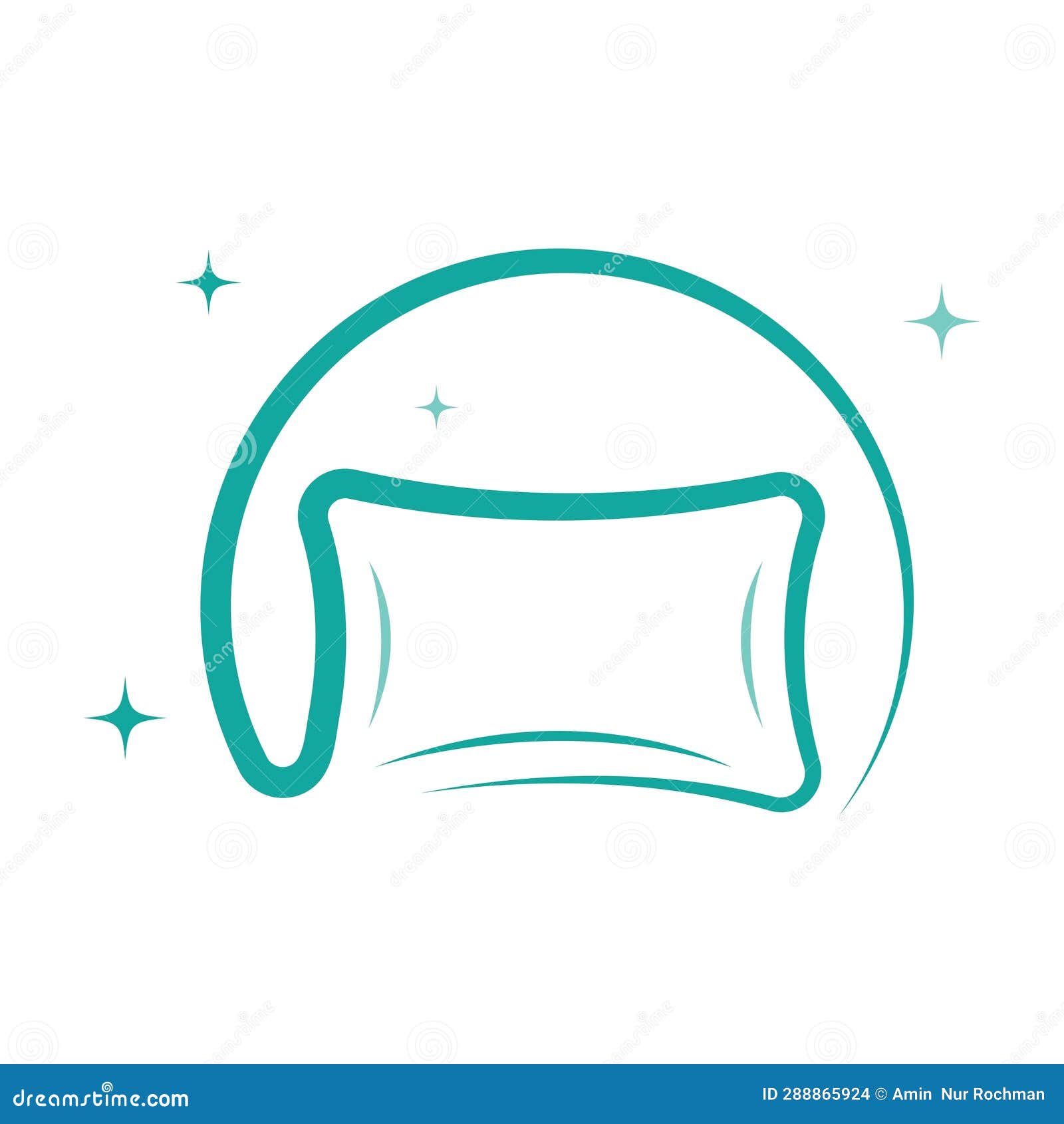 Bed and Pillow Logo Illustration Vector Design Stock Vector