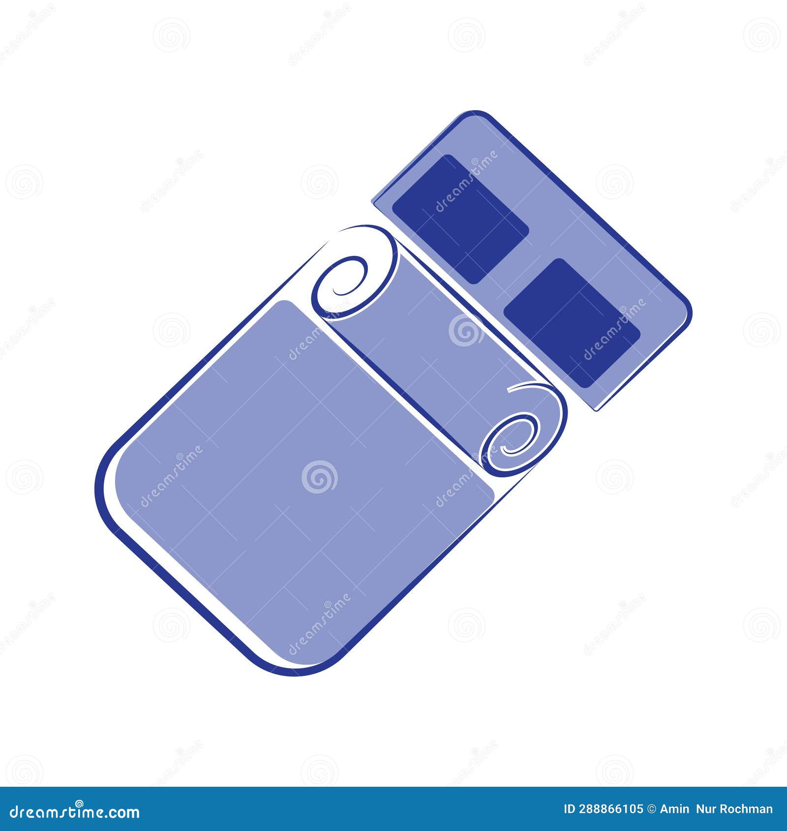 Bed and Pillow Logo Illustration Vector Design Stock Illustration