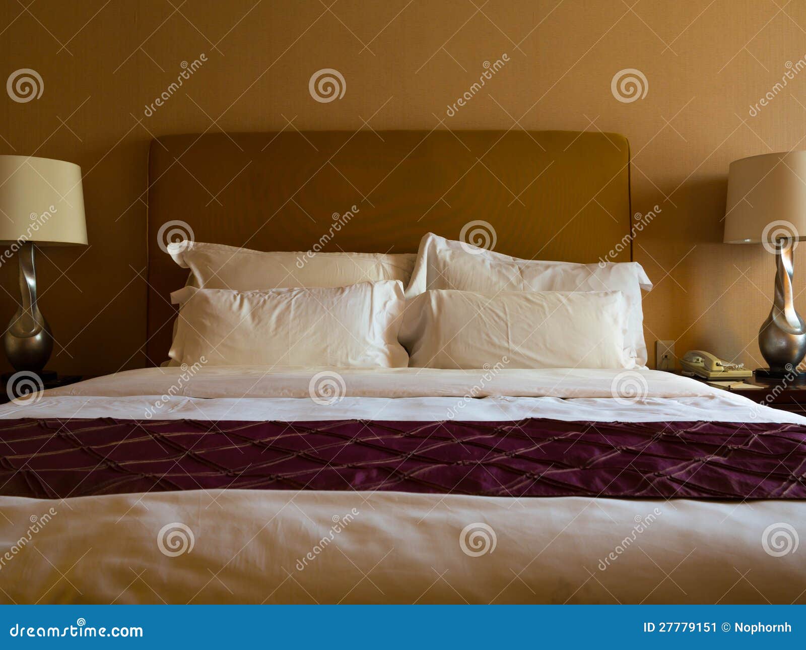 Bed and pillows stock image. Image of bedroom, domestic 27779151