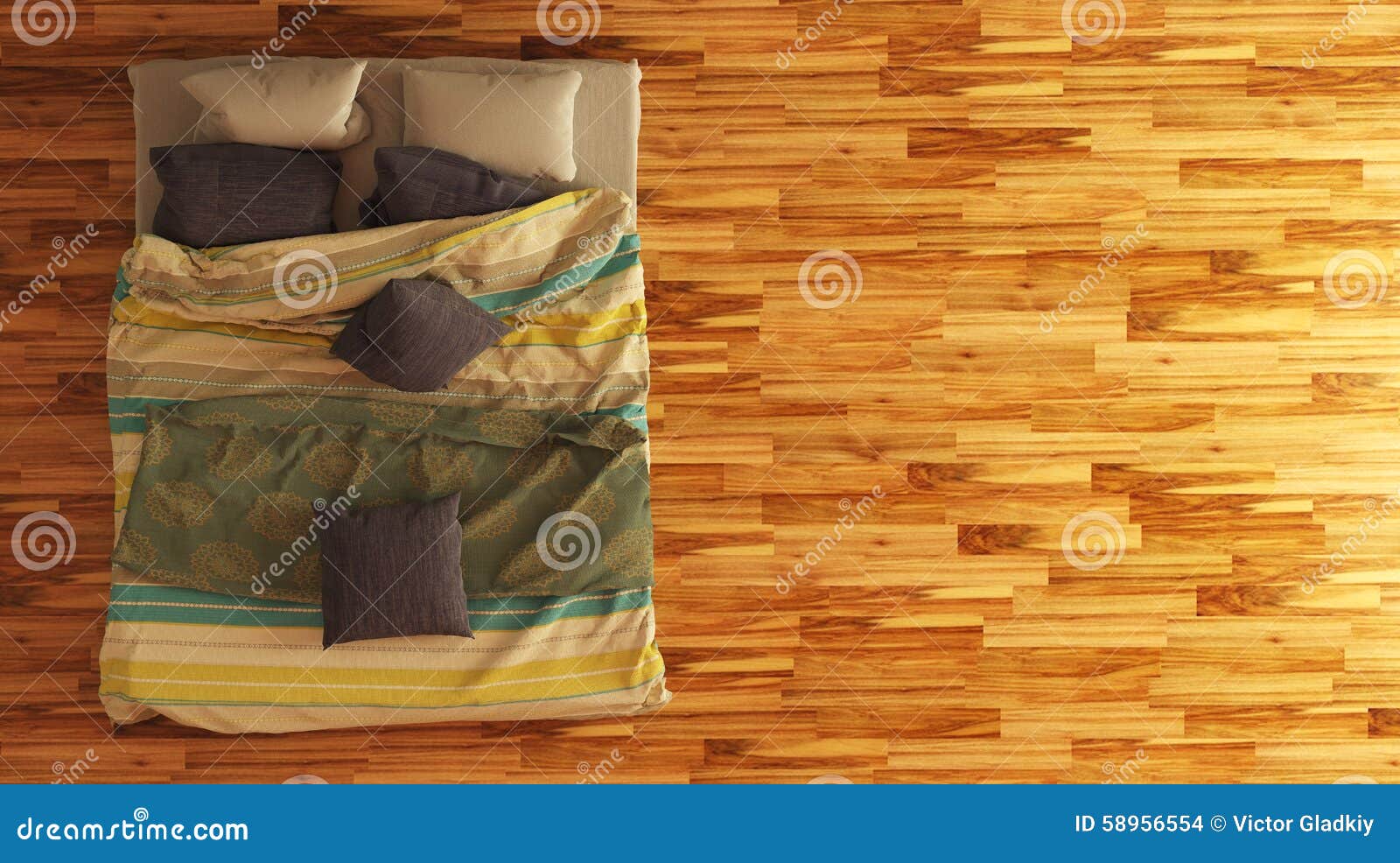 Bed Top View stock illustration. Illustration of apartment 58956554