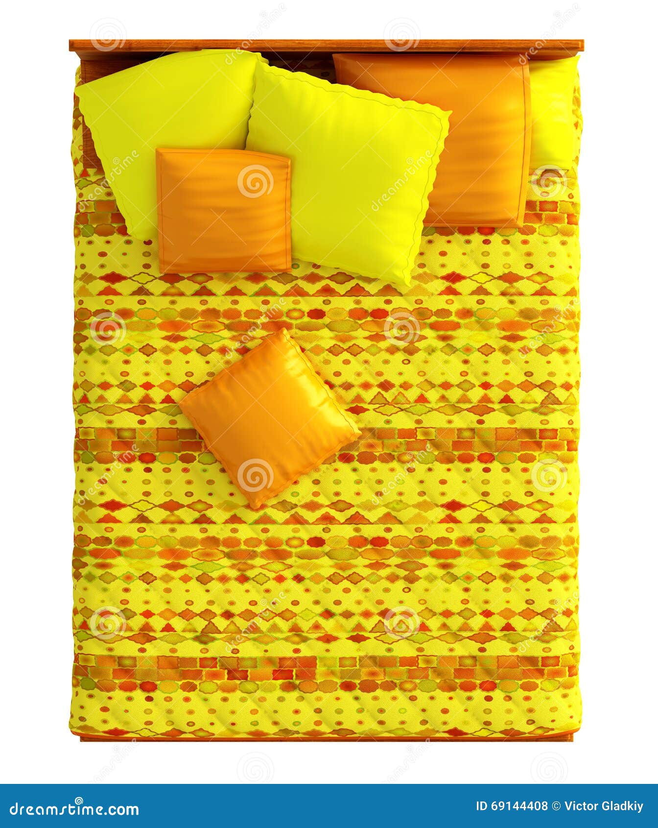 Bed Top View on White stock illustration. Illustration of rest 69144408