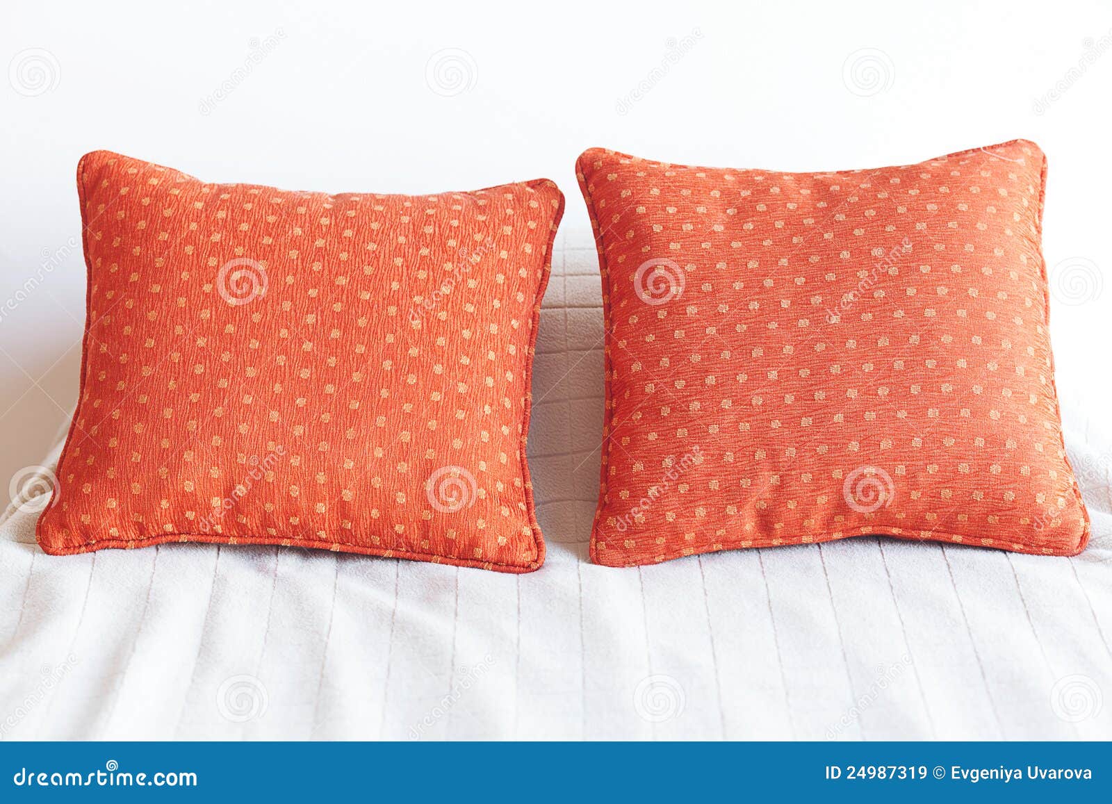 Bed with two pillows stock image. Image of decorative 24987319
