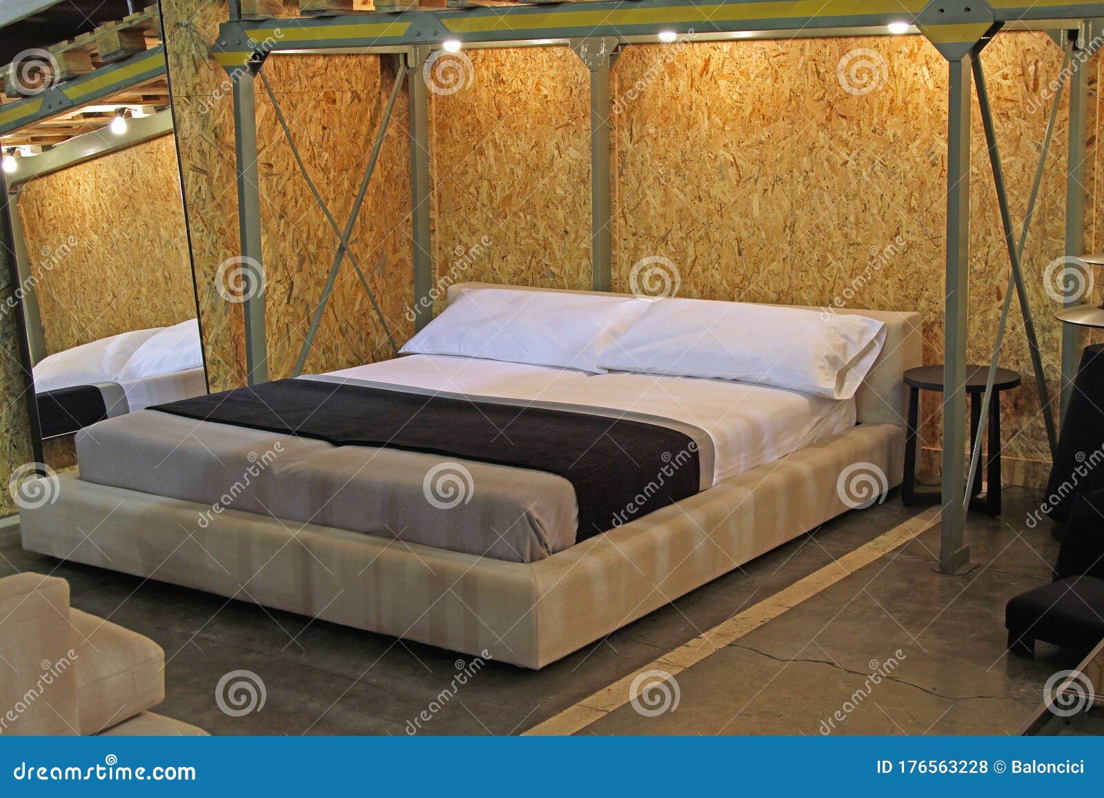 Bed in Warehouse stock photo. Image of pillows, double 176563228
