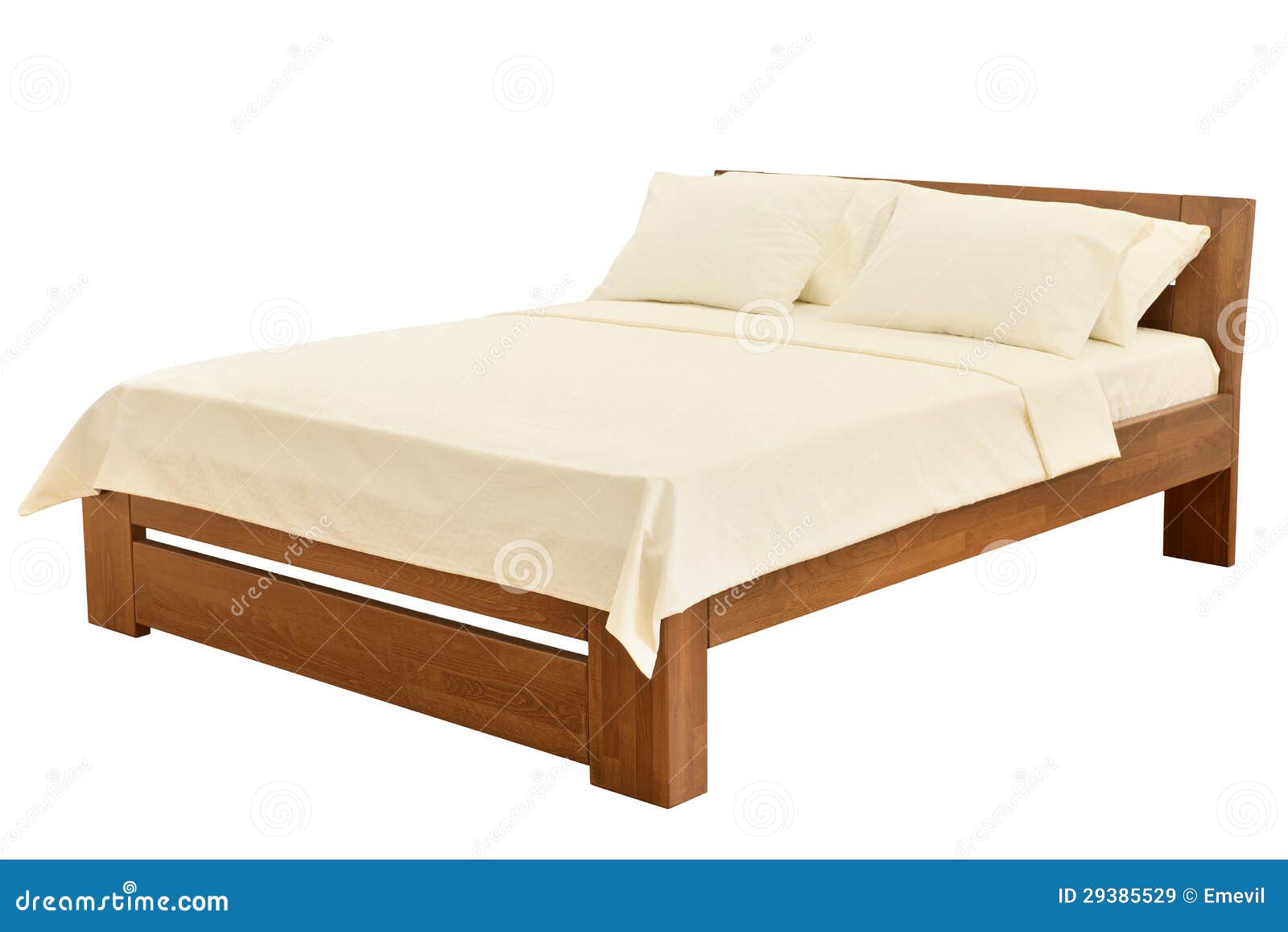 Bed on white stock image. Image of light, comfortable 29385529