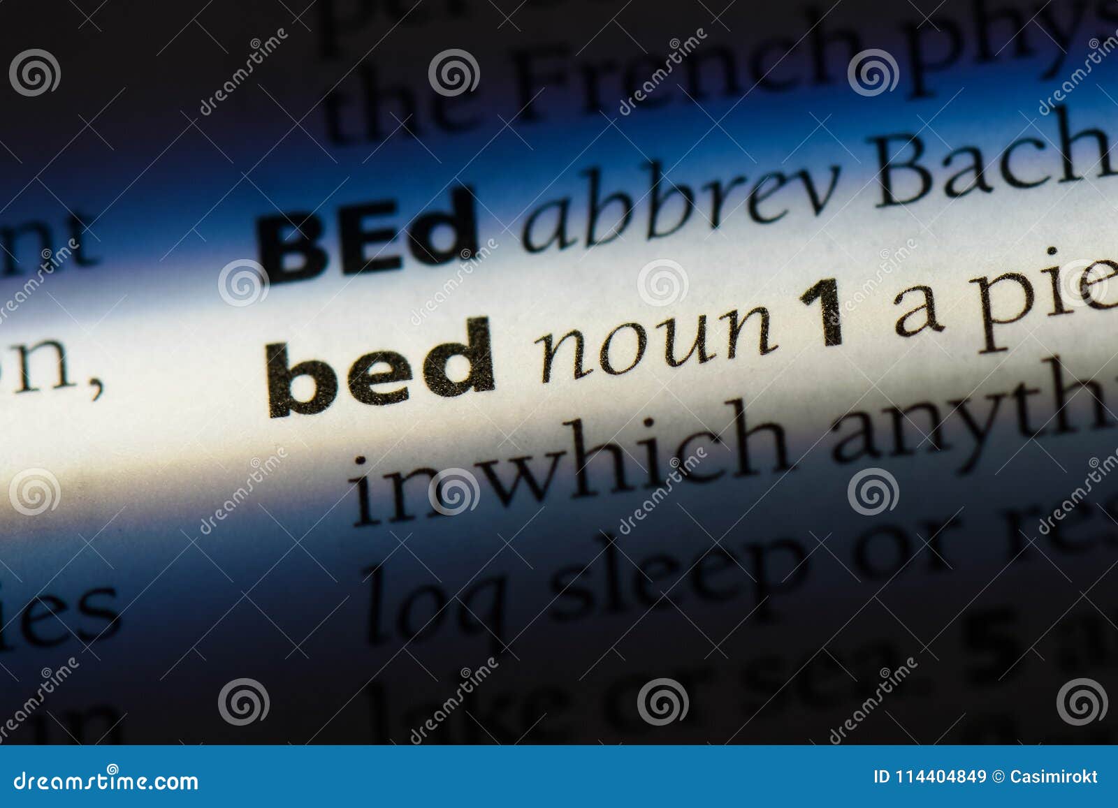 Bed stock image. Image of info, book, english, definition 114404849
