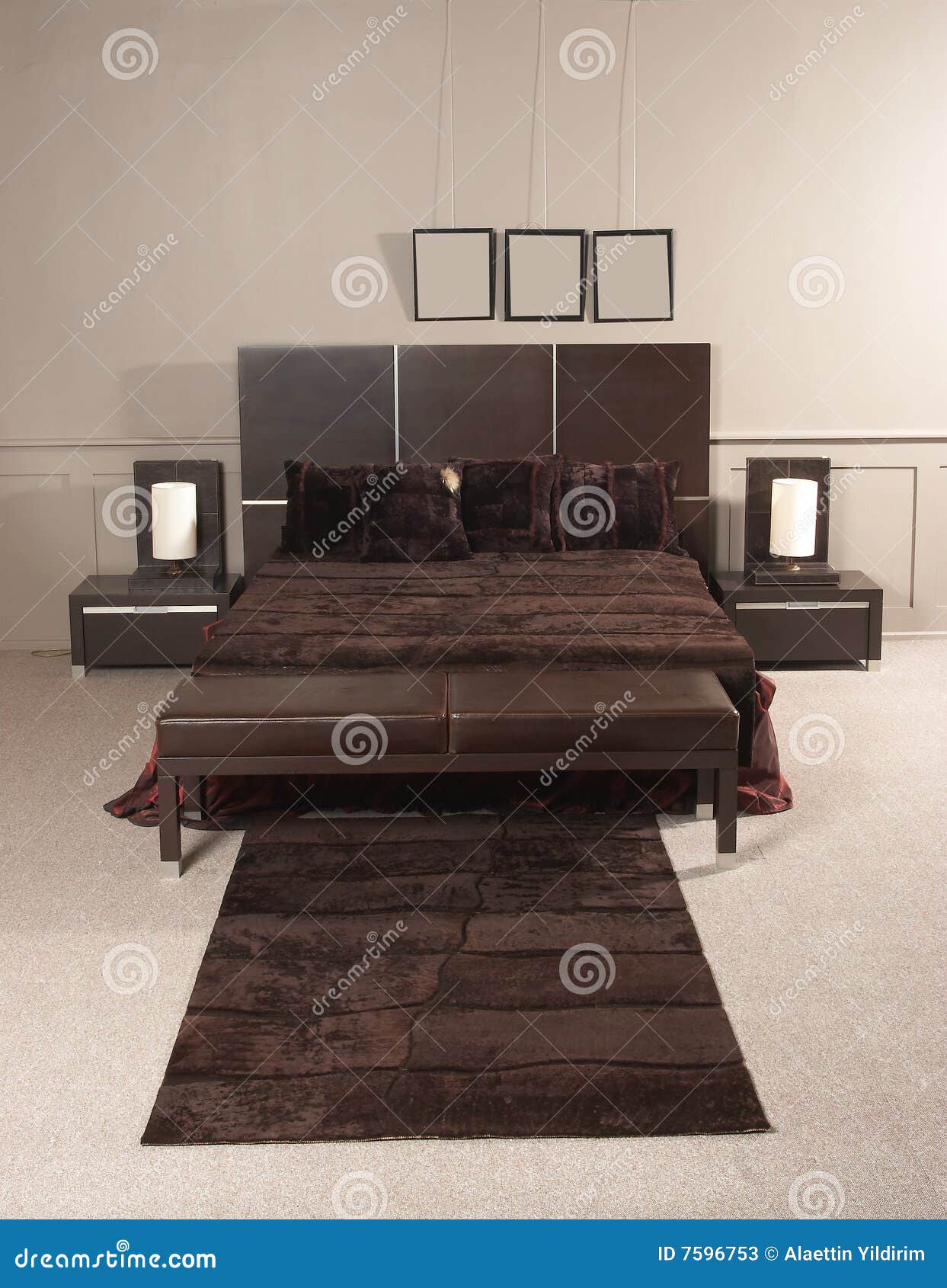 Bedchamber stock image. Image of chamber, master, lilac 7596753
