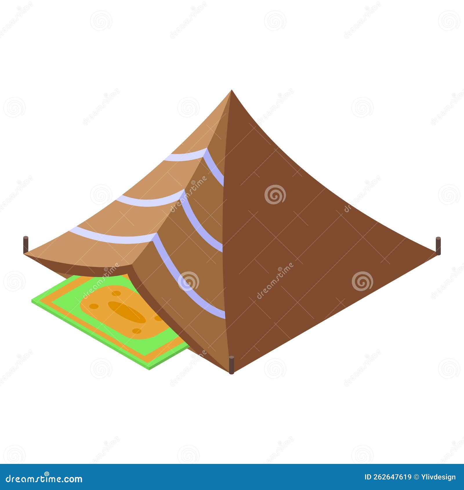 bedouin tent icon isometric . desert camp