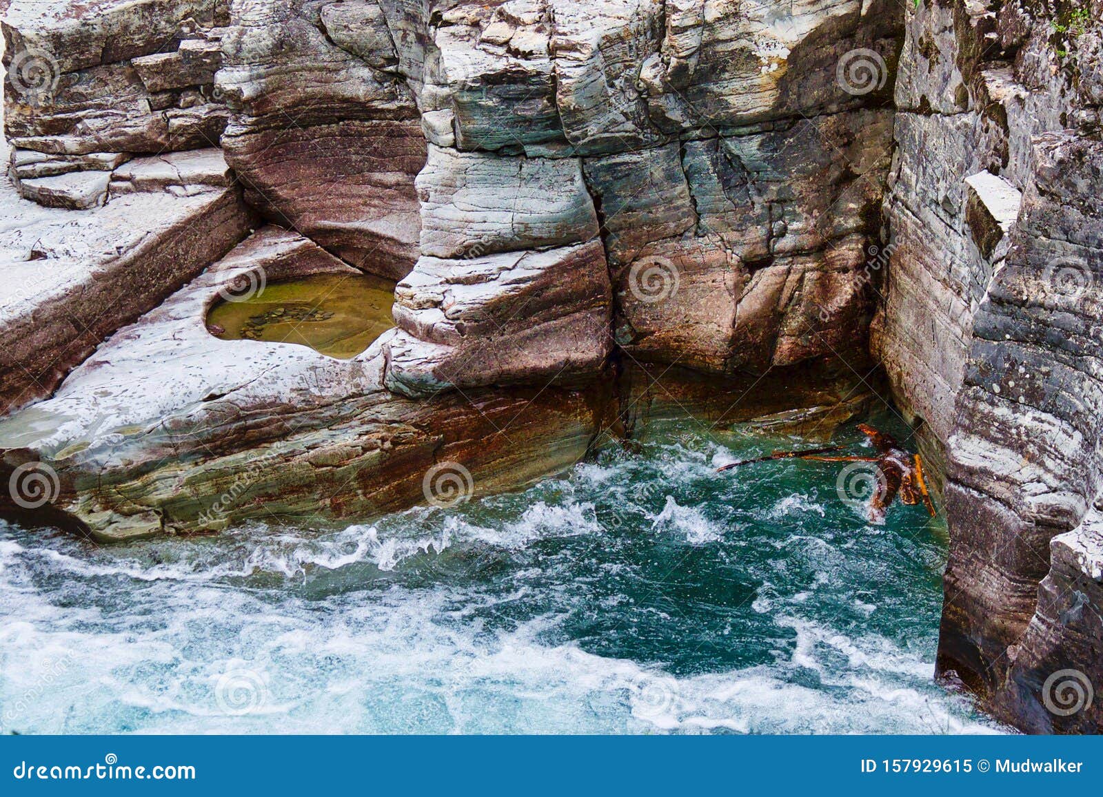 bedrock and blue water of mcdonald creek