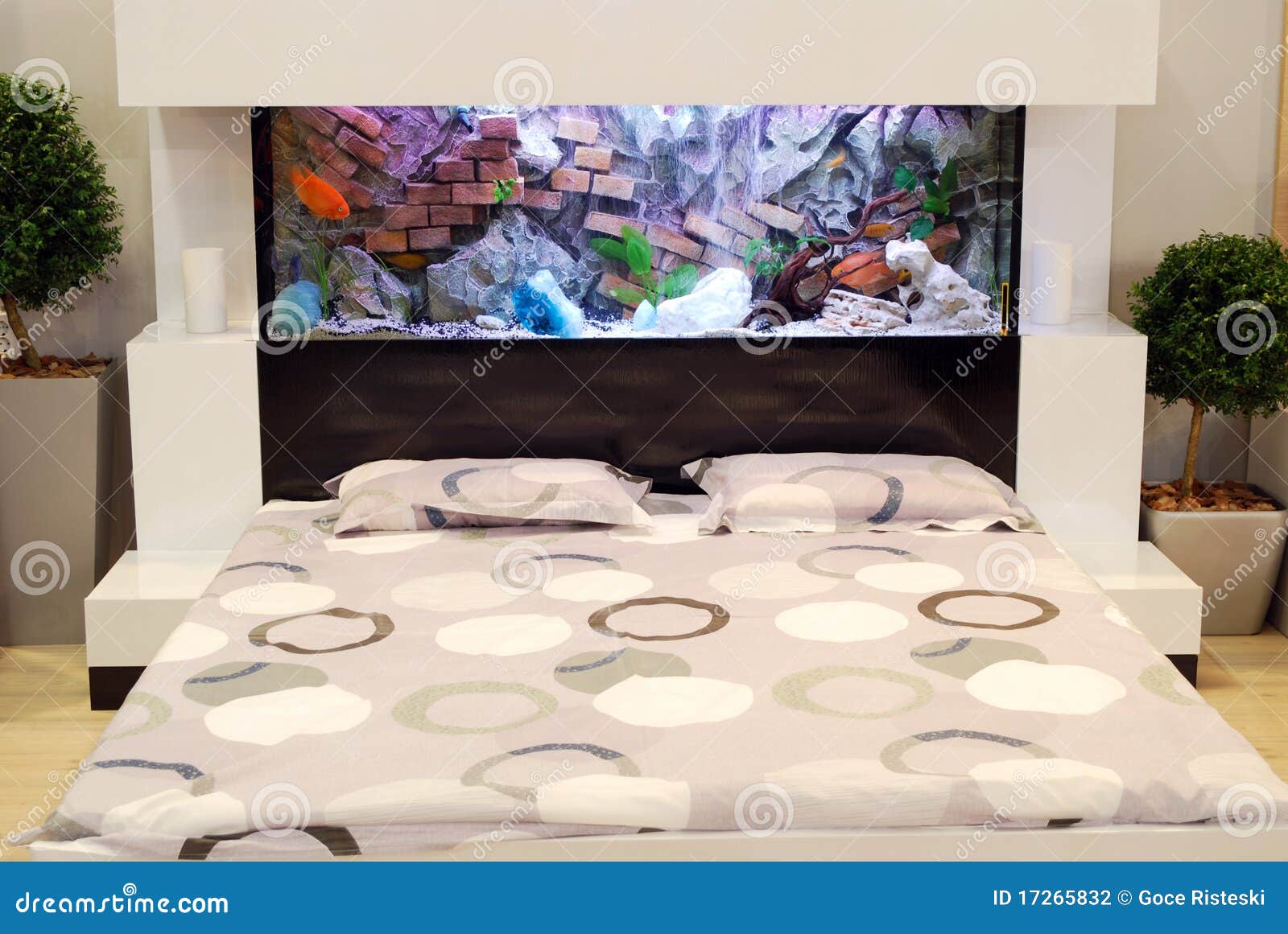 Bedroom With Aquarium Stock Photo Image Of Home Sleep