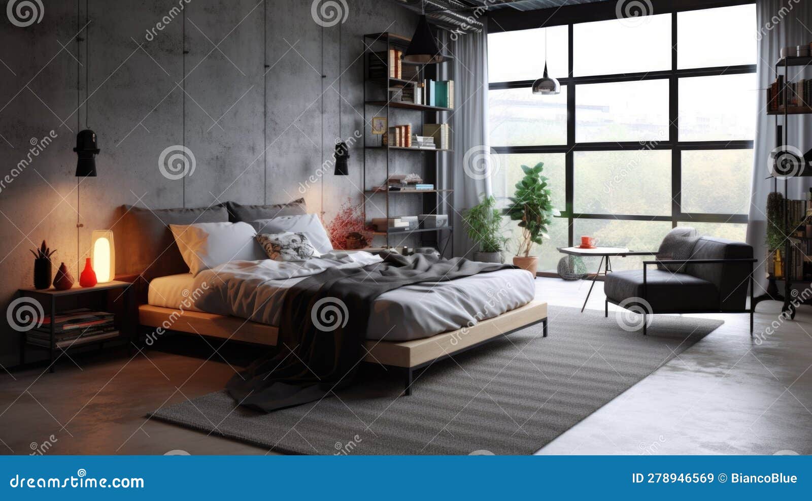 Bedroom Decor, Home Interior Design . Industrial Minimalist Style ...