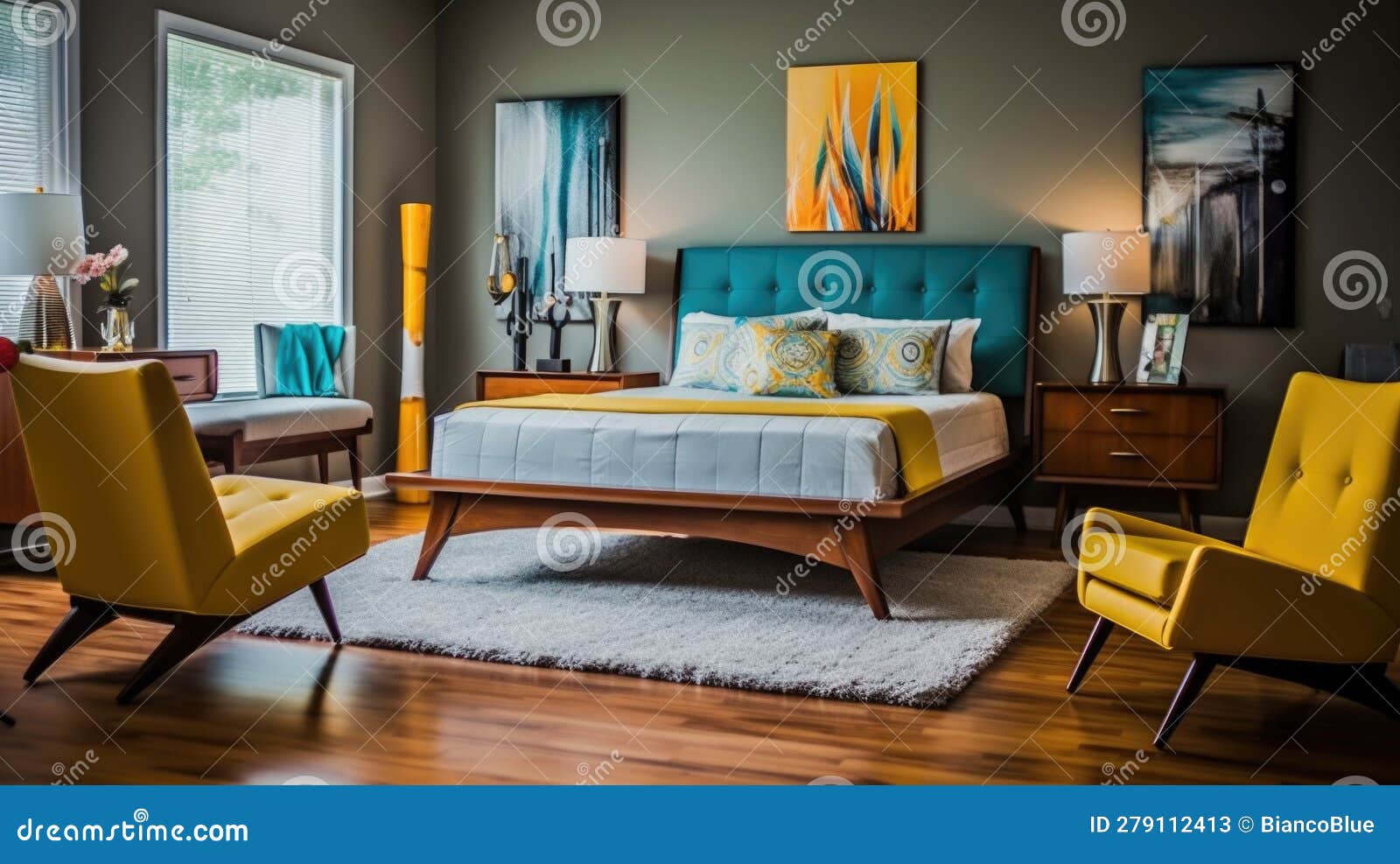 Bedroom Decor, Home Interior Design . Mid-Century Modern Retro ...