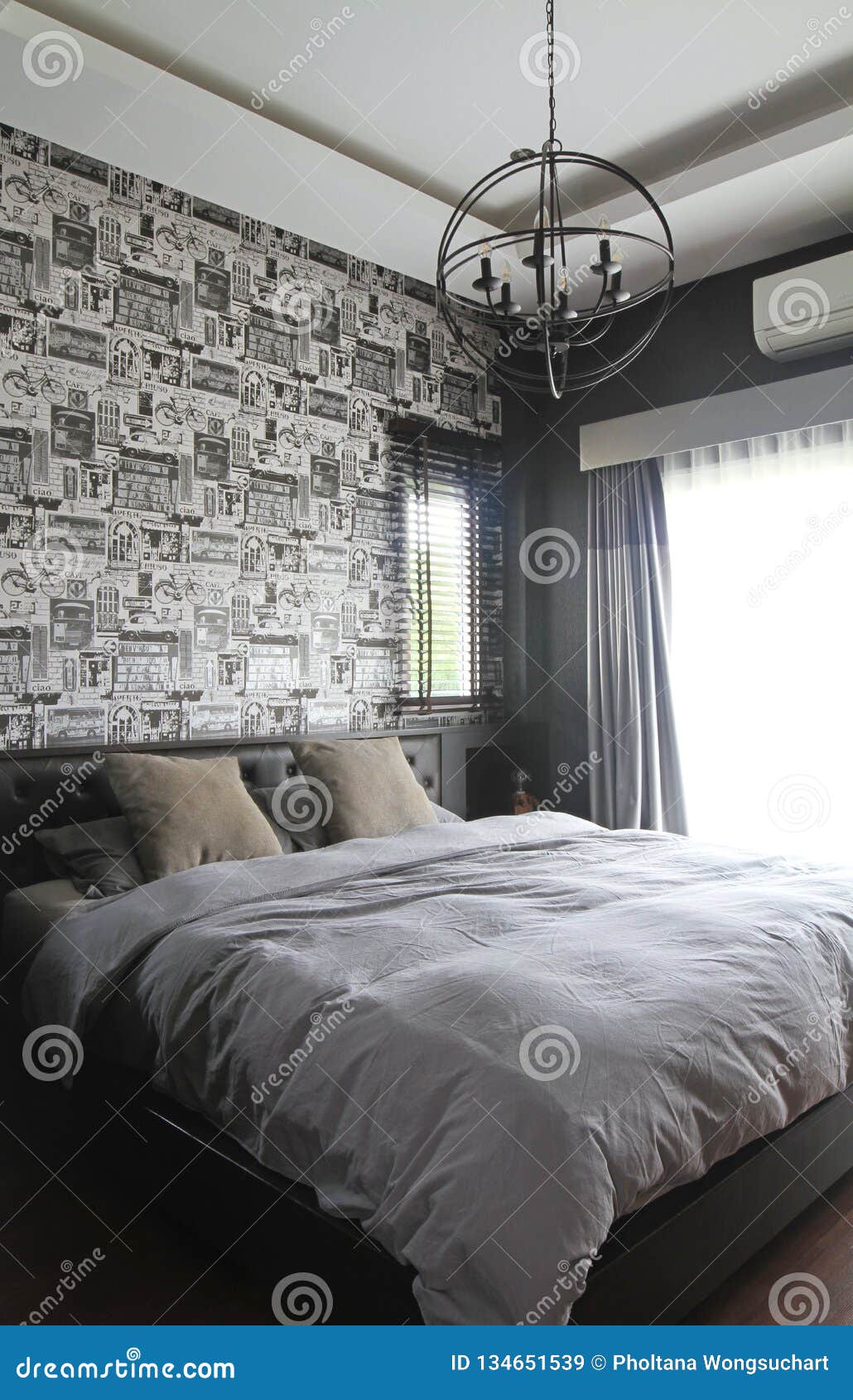 Bedroom Interior Modern Contemporary Style Stock Image