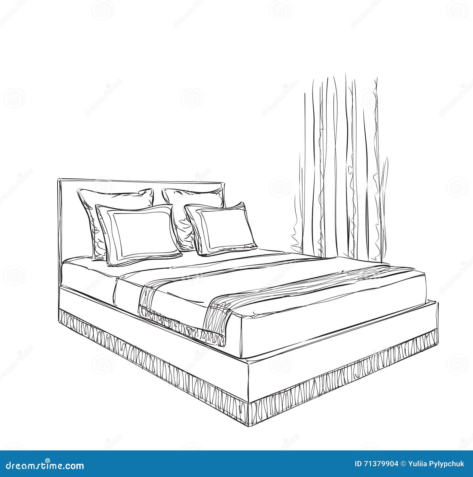 Vector Interior Sketch Design Bedroom Stock Vector Royalty Free  1398766199  Shutterstock