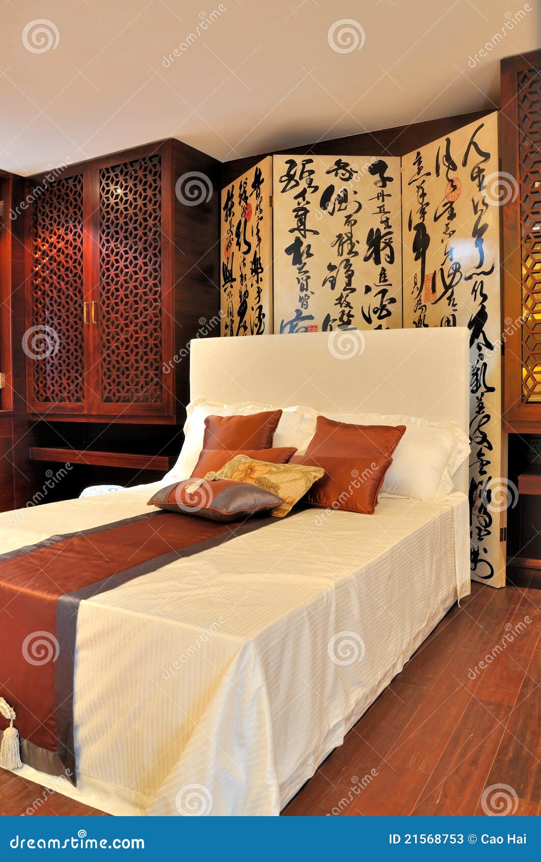 Bedroom with Oriental Style Decoration Stock Image Image of oriental