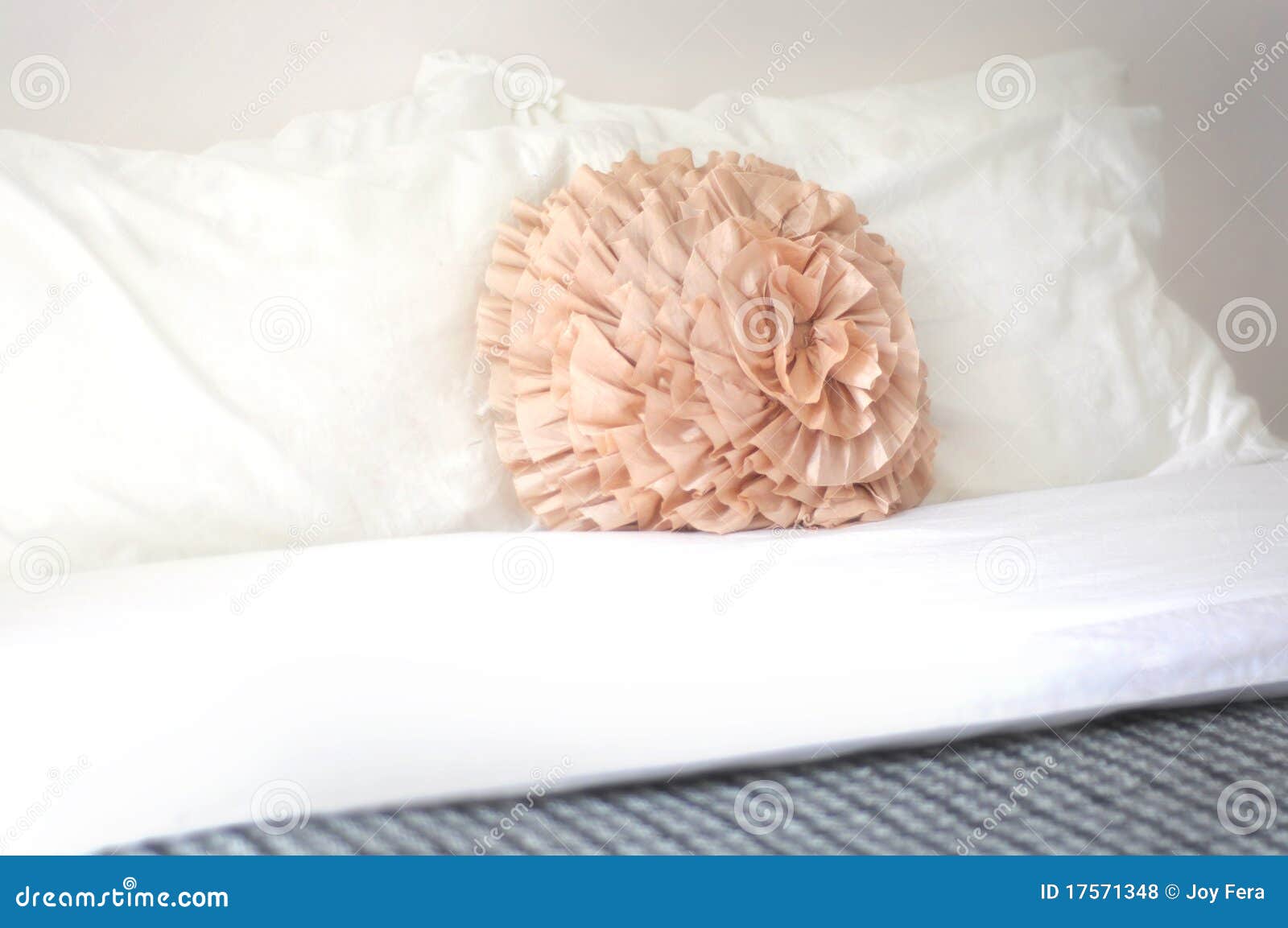 Bedroom Pillow stock photo. Image of round, colorful 17571348