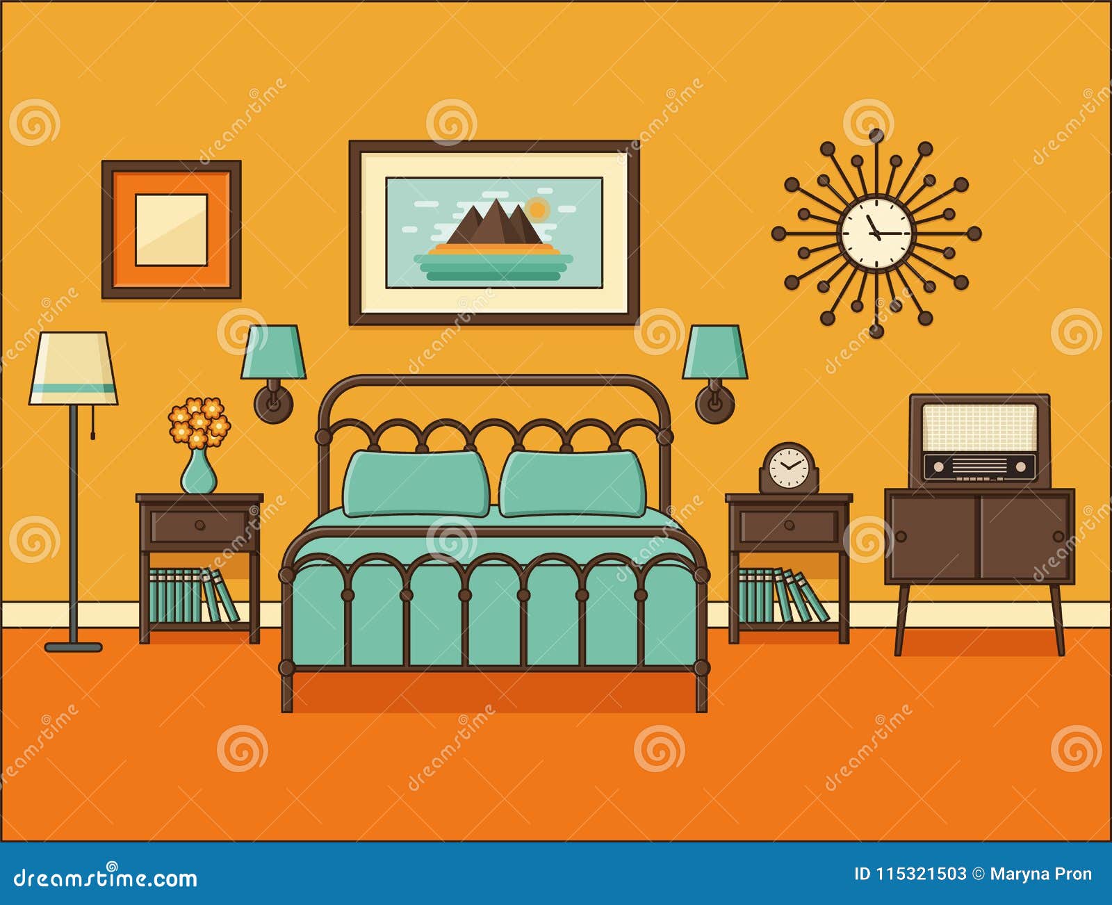 Bedroom Retro Interior Hotel Room In Flat Design Vector Illustration Stock Vector Illustration Of Hotel Concept Bedroom Retro Interior Hotel Room In Flat Design Vector Illustration Stock Vector Illustration Of Hotel Concept