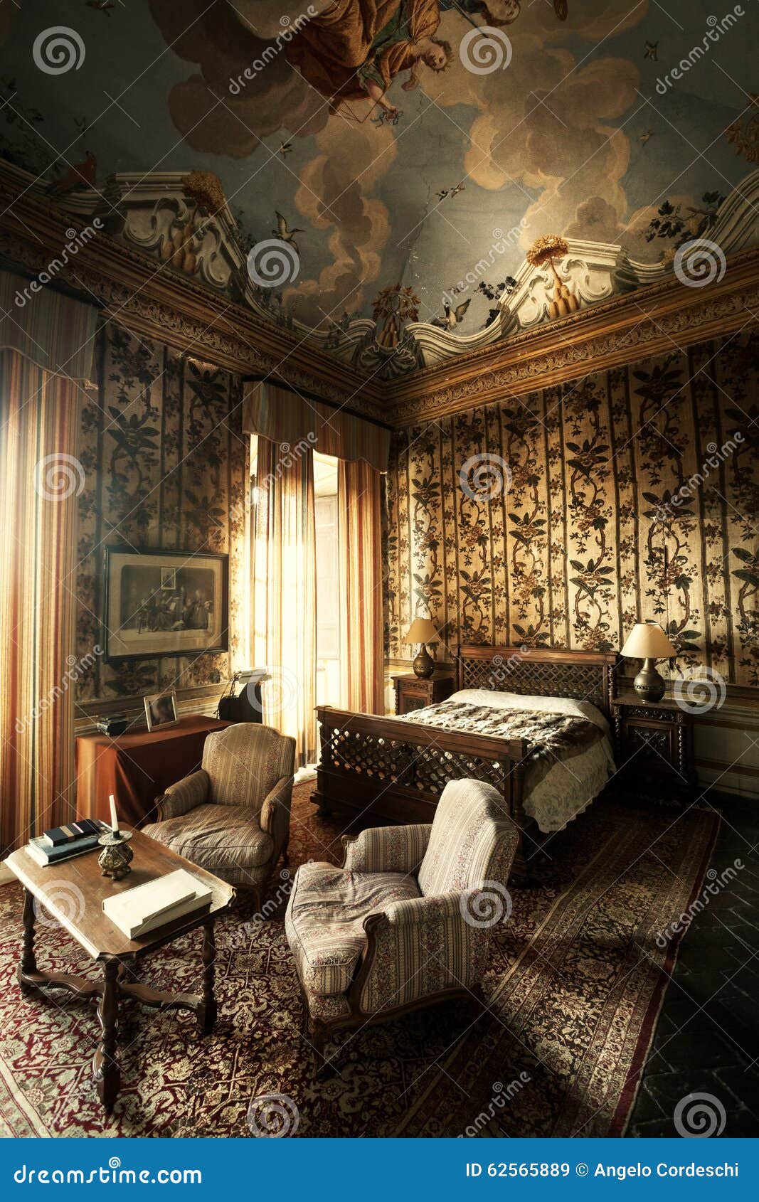 Bedroom Vintage. Room Nineteenth Century Stock Image - Image of apartment,  classic: 62565889