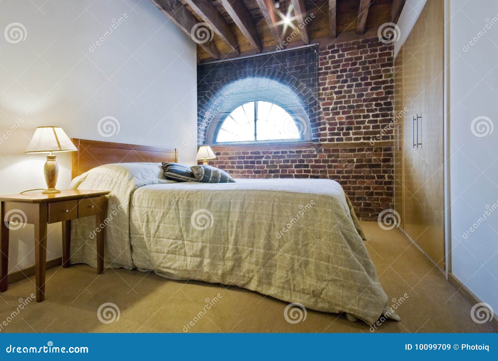 Bedroom in a Warehouse Conversion Stock Image Image of conversion