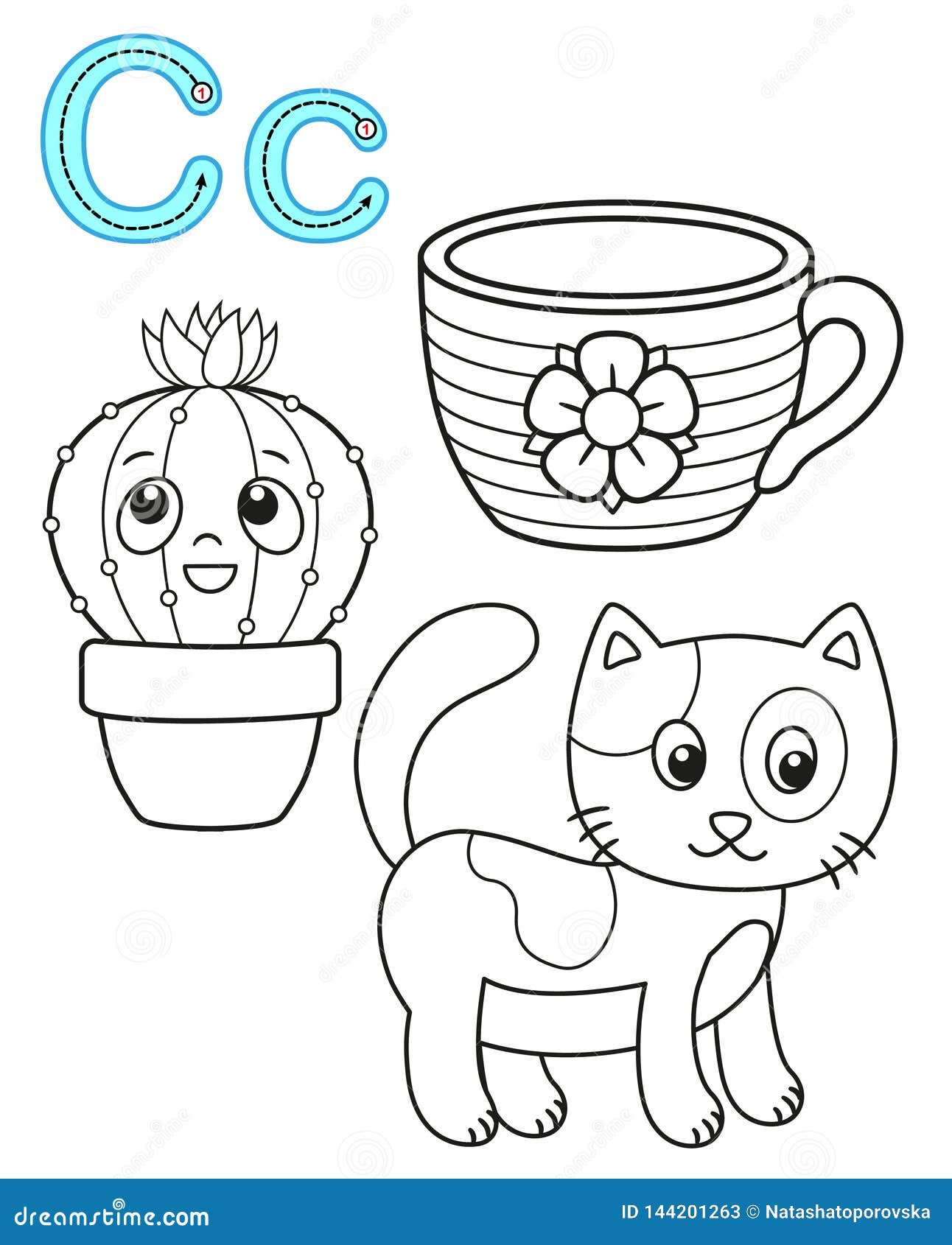 Printable Coloring Page for Kindergarten and Preschool. Card for ...
