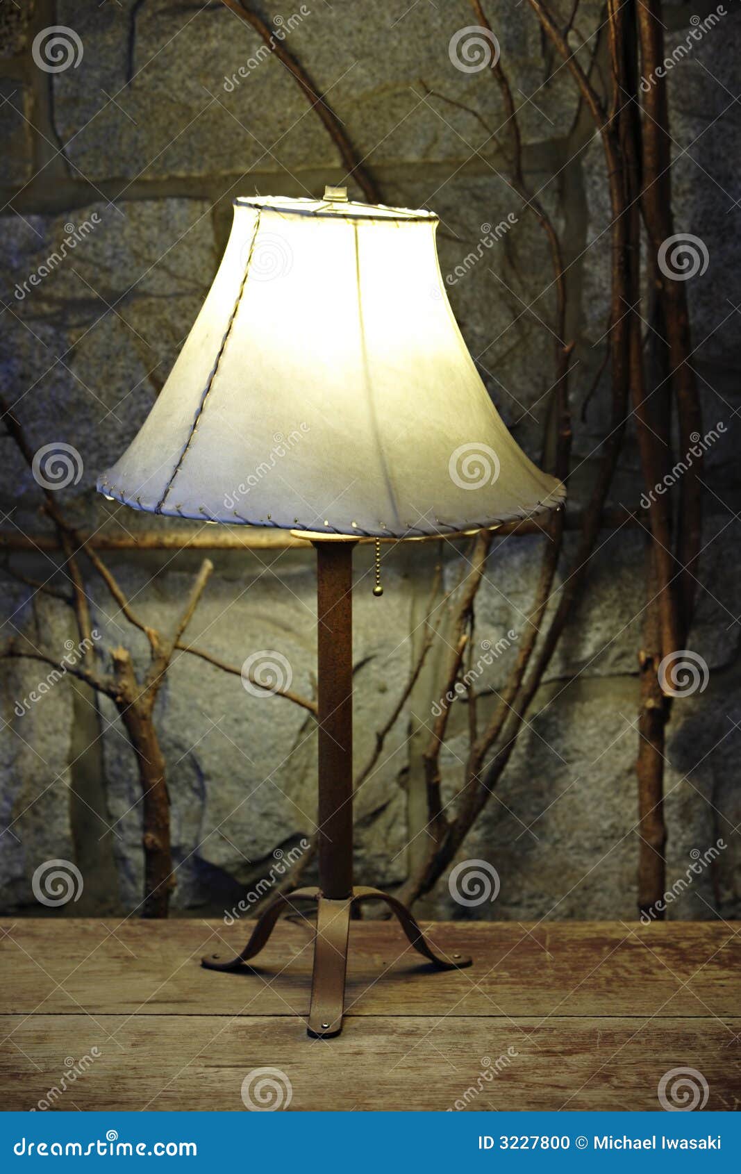 Bedside lamp stock photo. Image of walnut, rustic, mahogany - 3227800