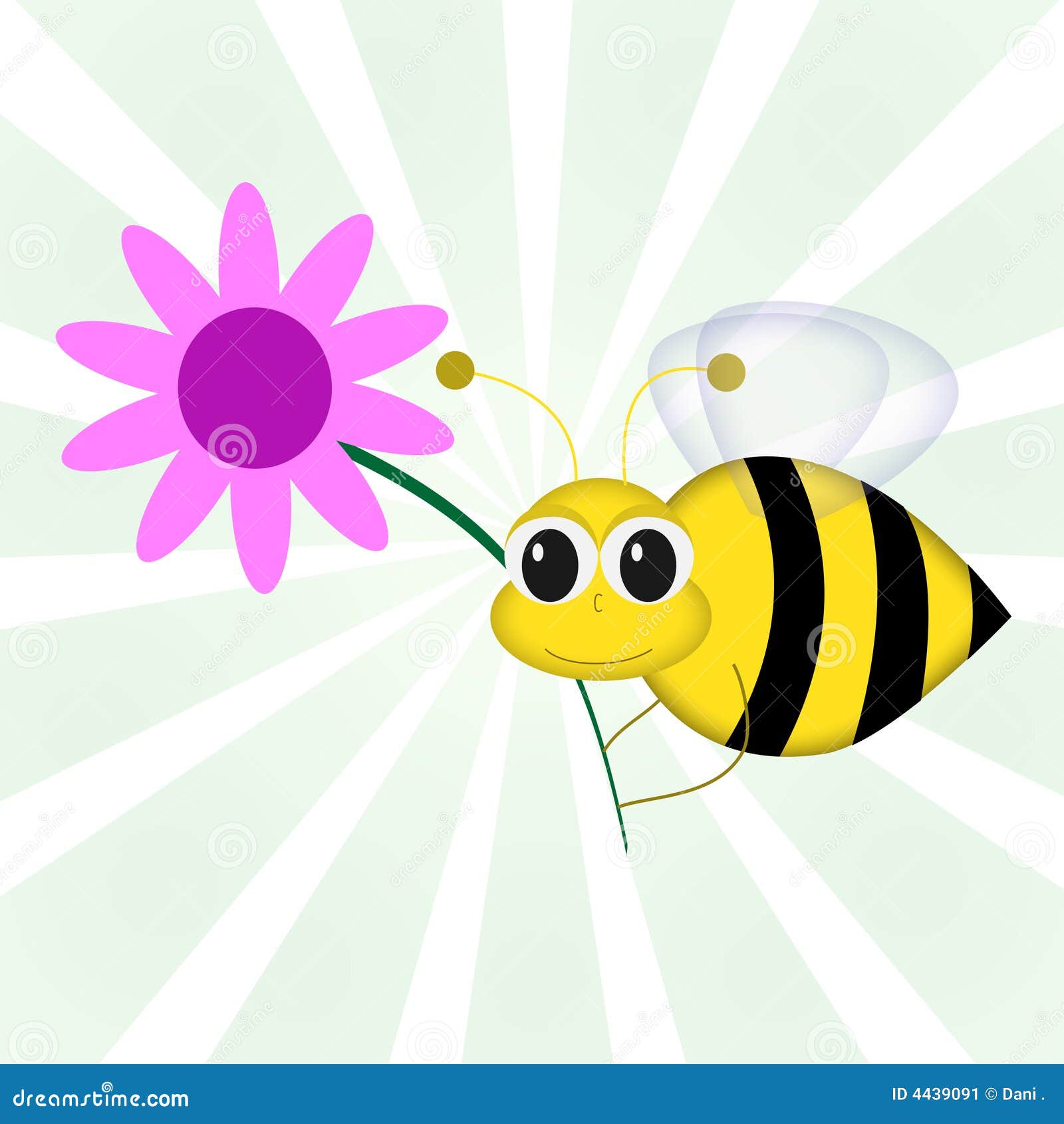 animated bees on flowers