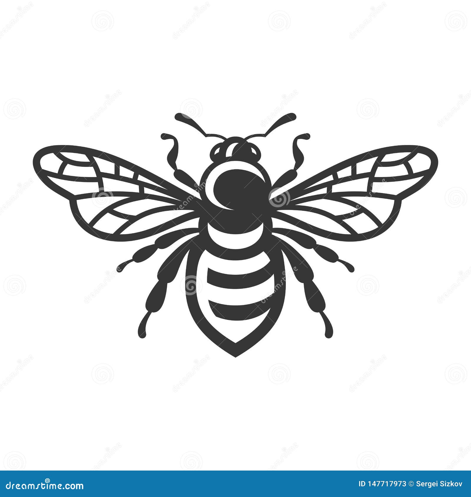 bee icon. bug logo on white background. 