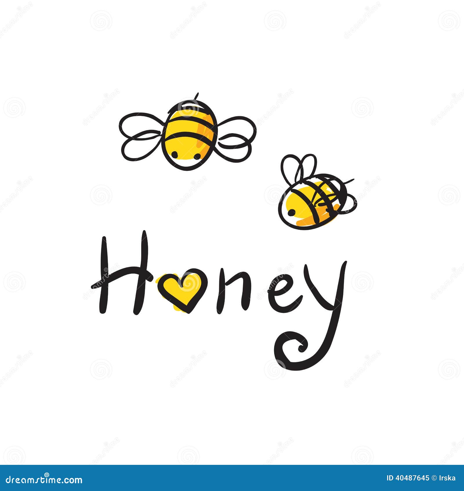 Bee Love honey stock vector. Illustration of background - 40487645