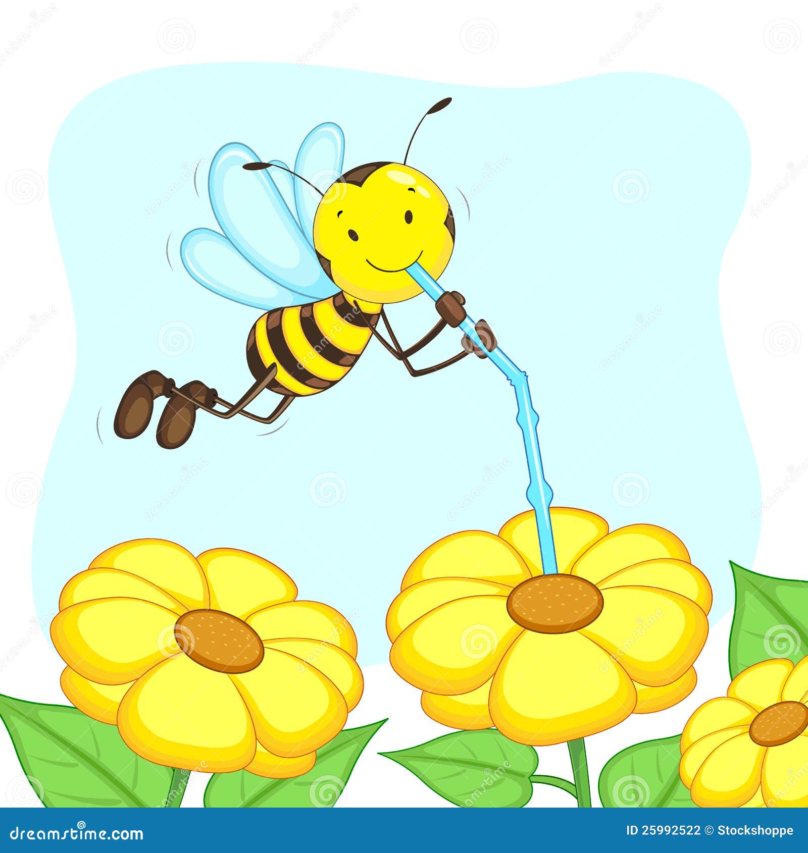 clipart bee on flower - photo #36