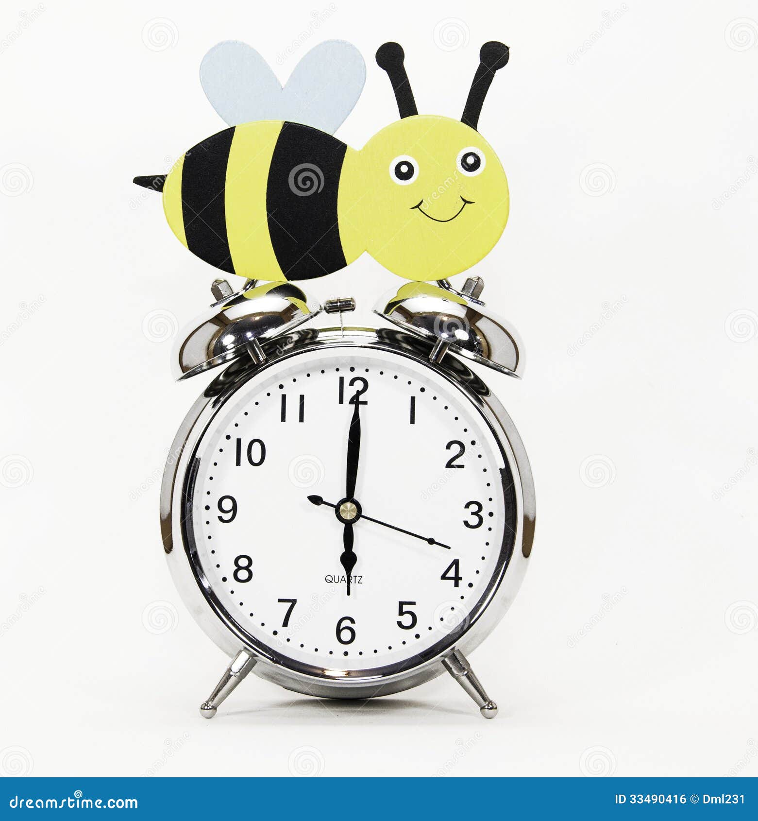 Bee on Time stock photo. Image of retro, white, wings - 33490416