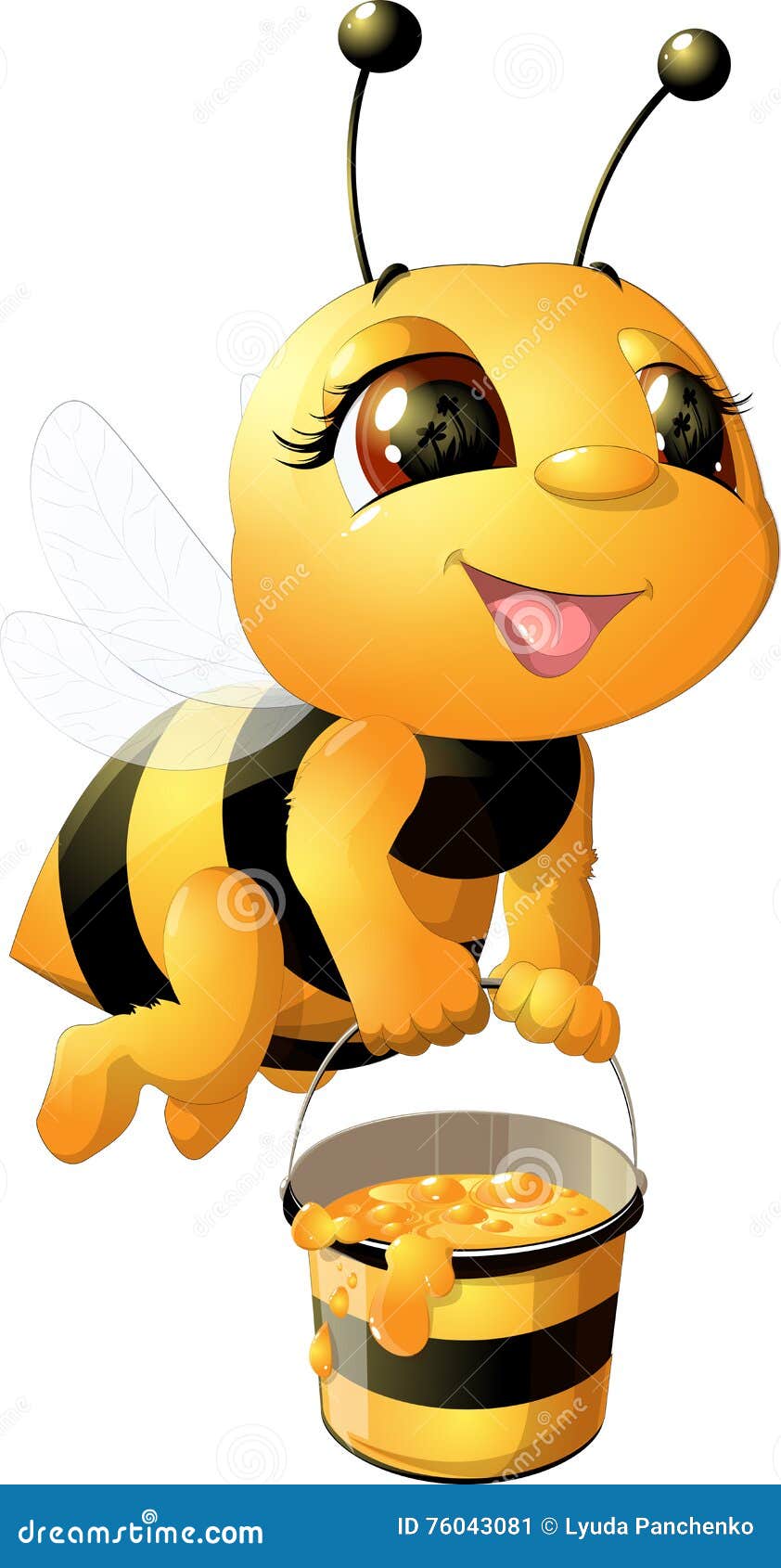 Bee on a white background stock vector. Illustration of cute - 76043081