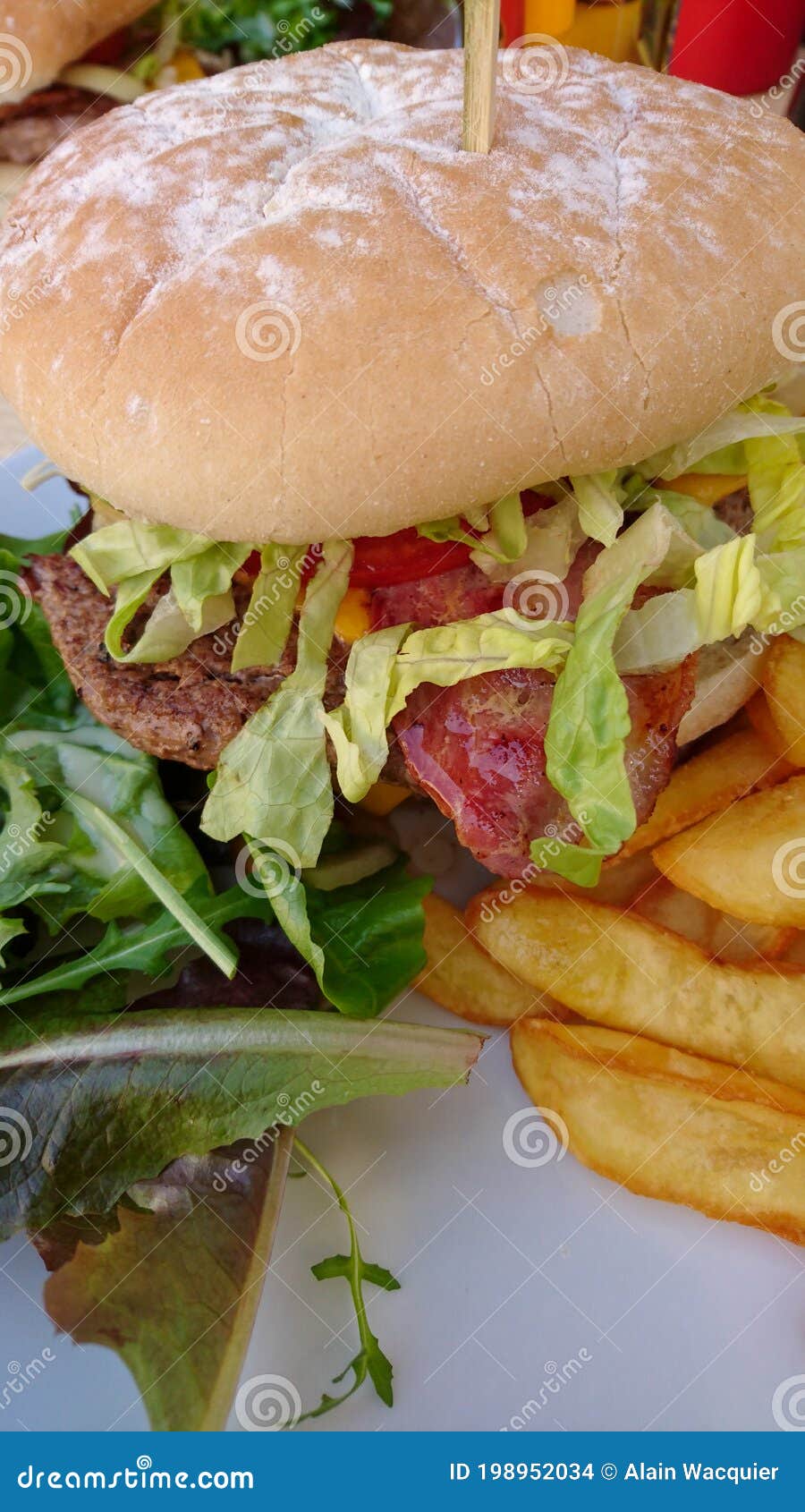 Beef and bacon burger stock photo. Image of meat, steak - 198952034