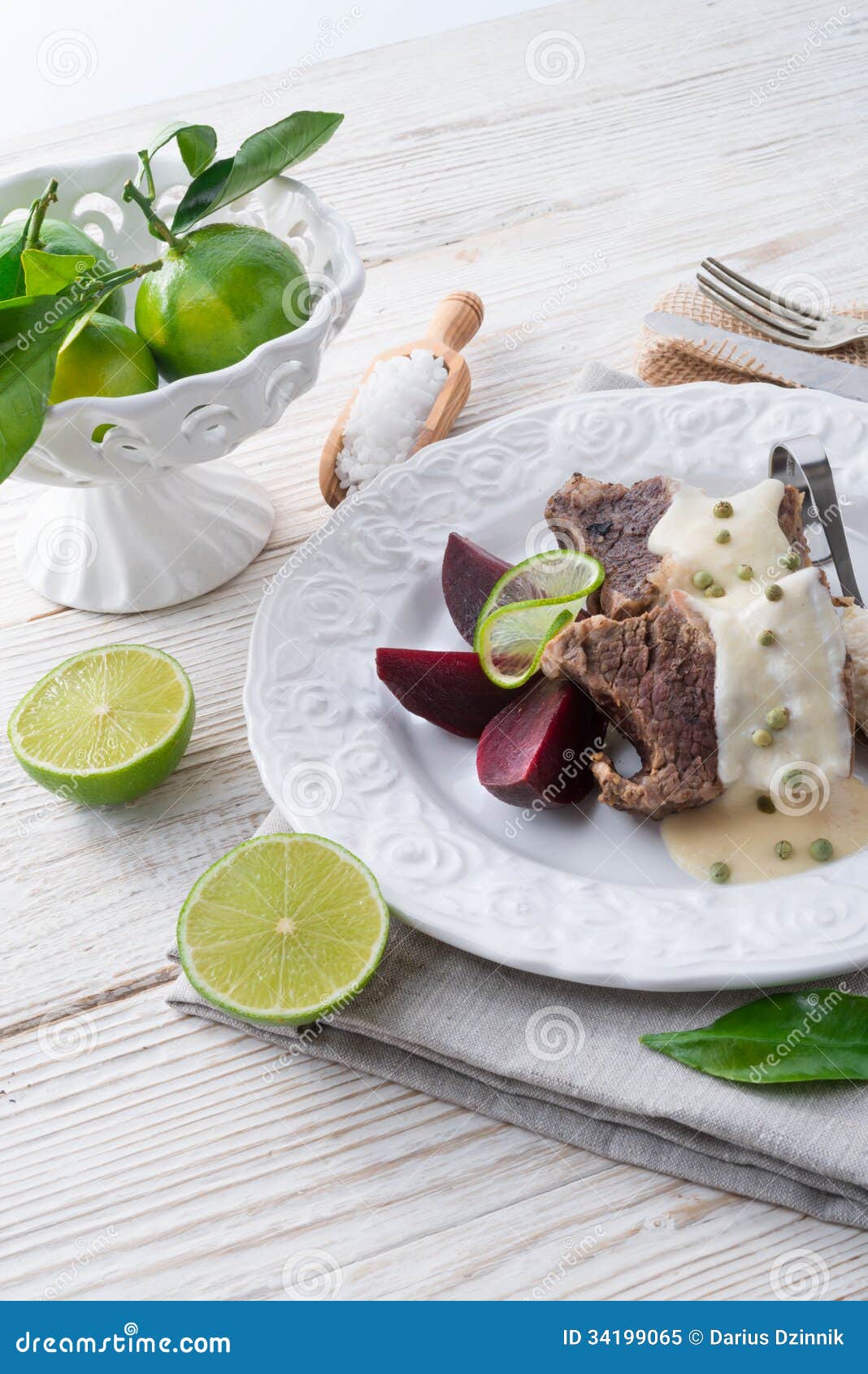 Beef with Beetroot and Horseradish Sauce Stock Image Image of butte