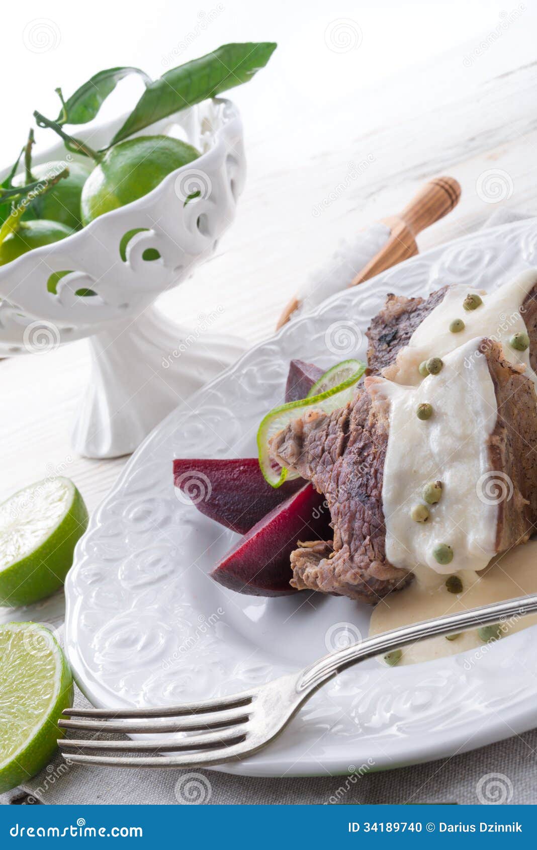 Beef with Beetroot and Horseradish Sauce Stock Photo Image of italian