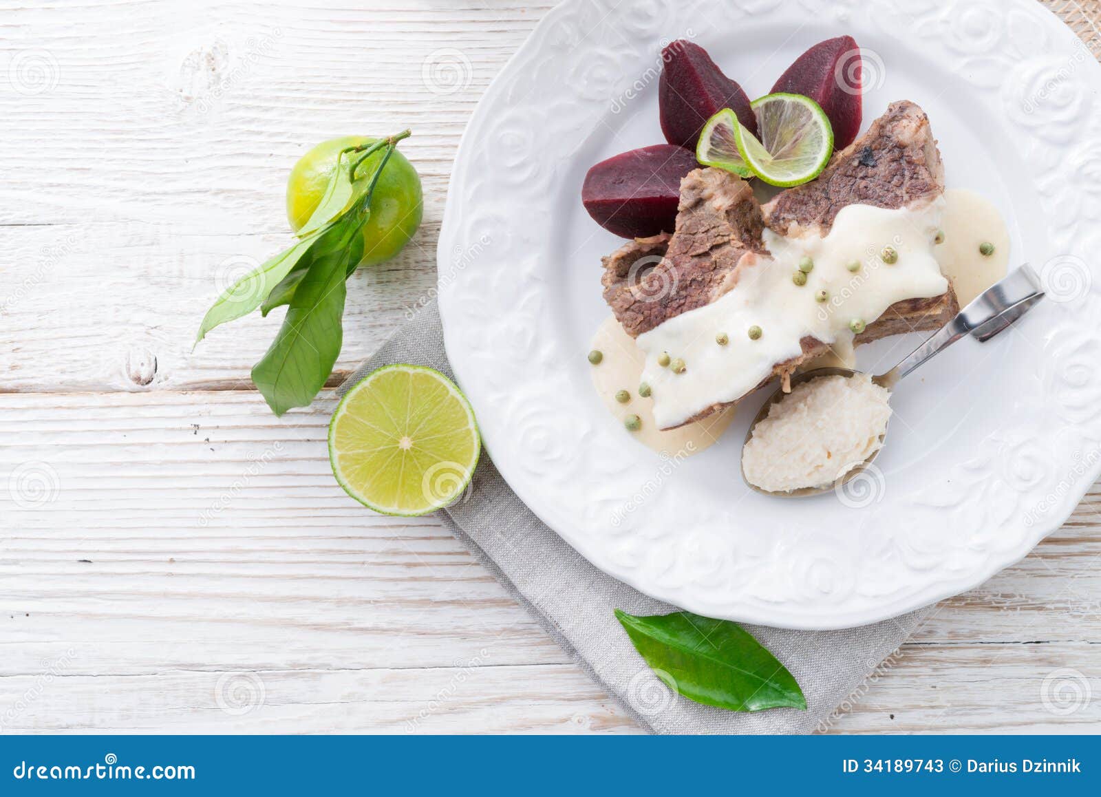 Beef with Beetroot and Horseradish Sauce Stock Image Image of aspic