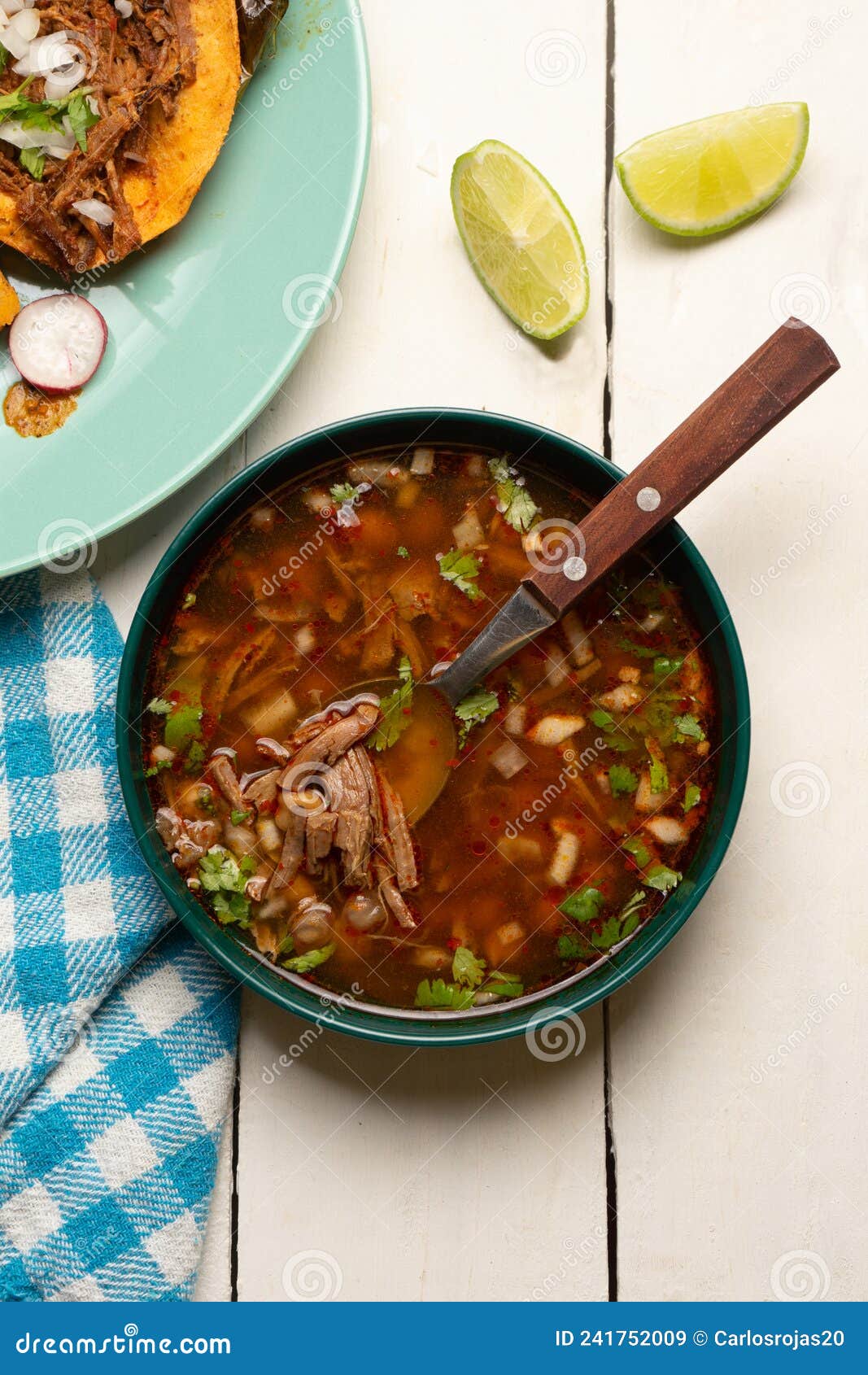 Beef Birria Consomme with Chickpeas. Mexican Food Stock Image Image