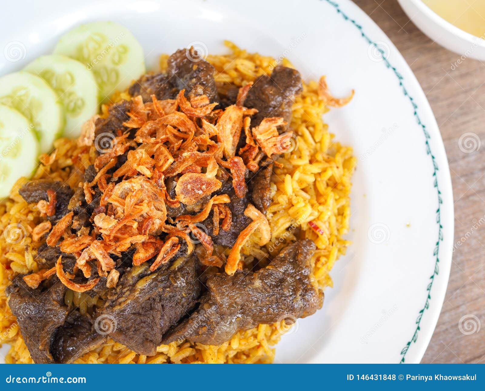 Beef Biryani Or Curried Rice And Beef ThaiMuslim Version Of Indian