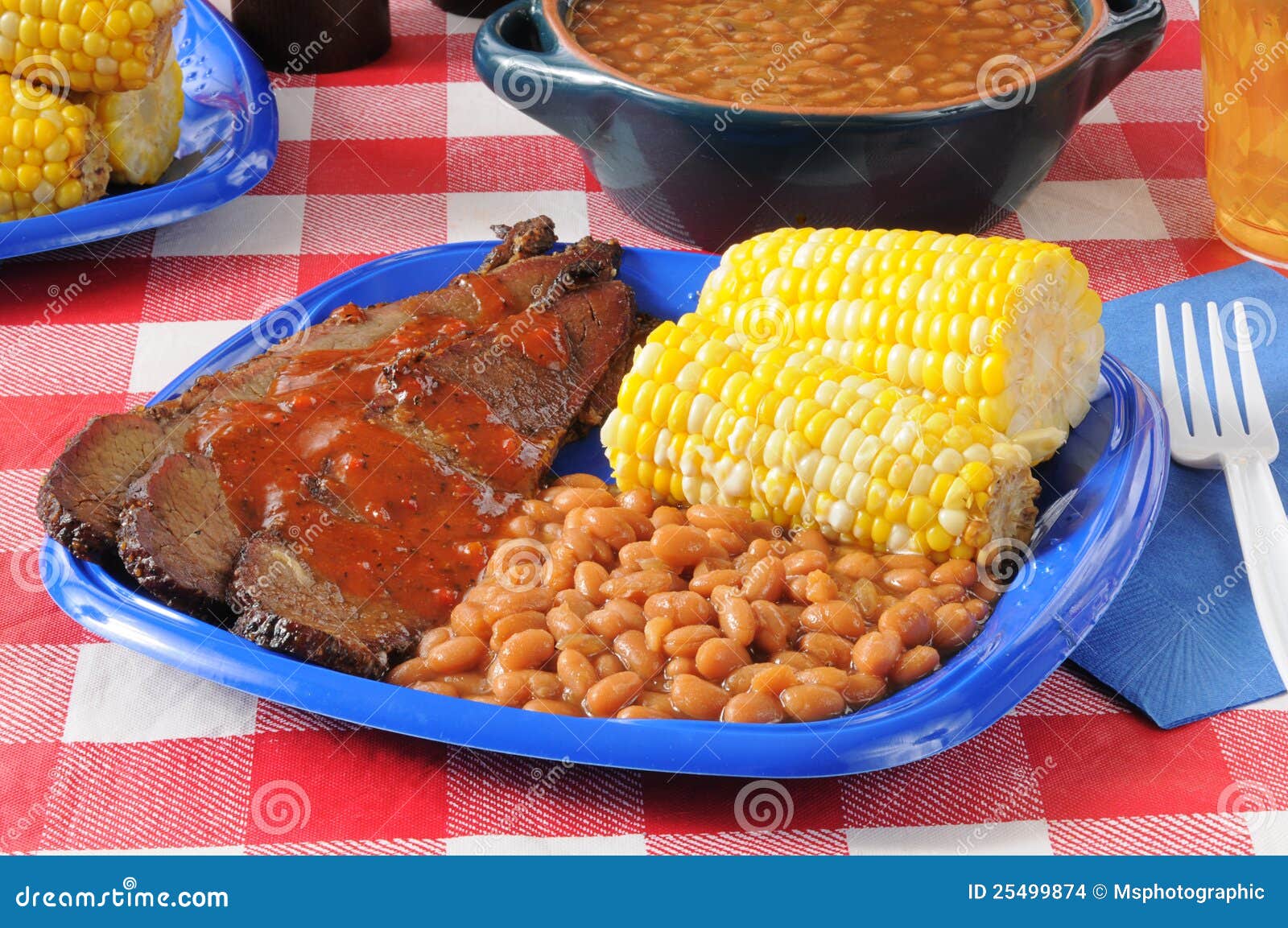 Beef Brisket with Boston Baked Beans Stock Photo Image of meal, beans