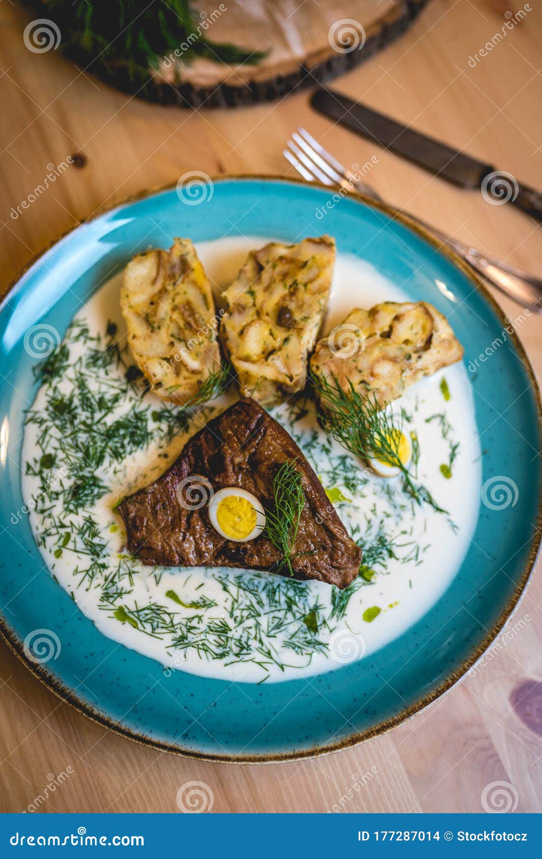 Beef Brisket with Dill Sauce Stock Photo Image of meat, quail 177287014