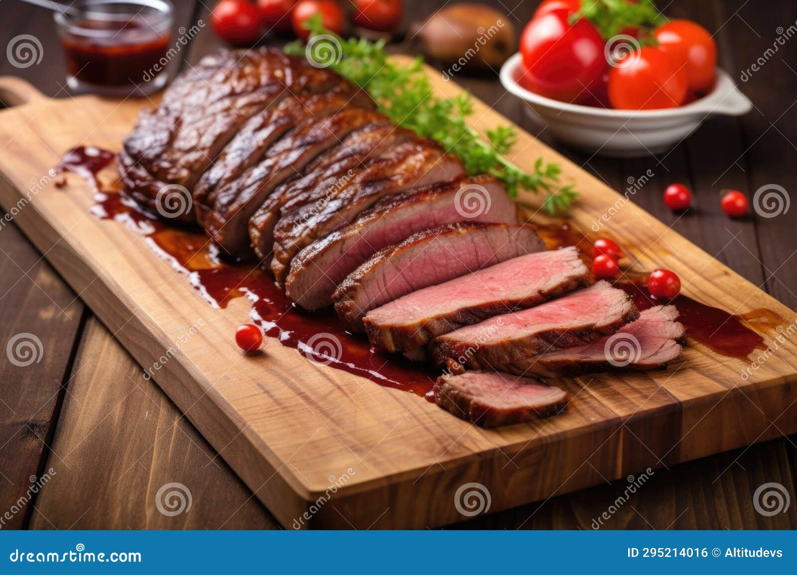 Beef Brisket Slices Glazed with Barbecue Sauce Stock Photo Image of