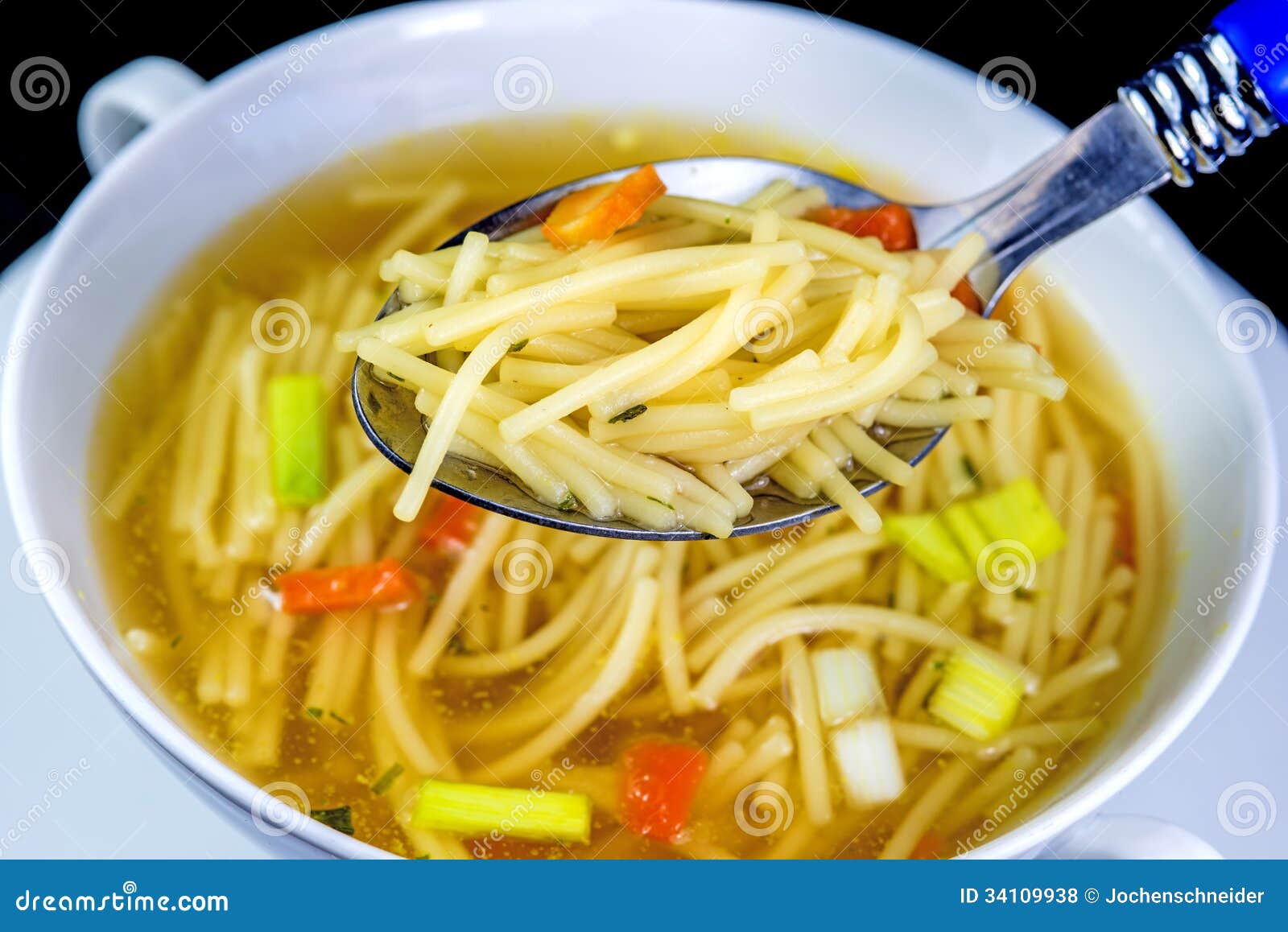 Beef broth with noodles stock photo. Image of dumplings 34109938