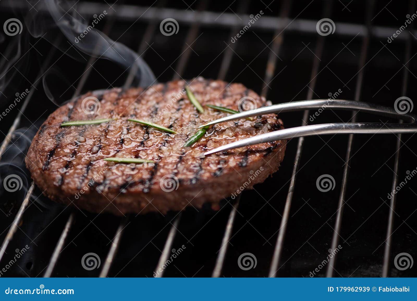 A Beef Burger Grill Cooking Stock Image - Image of beef, fire: 179962939