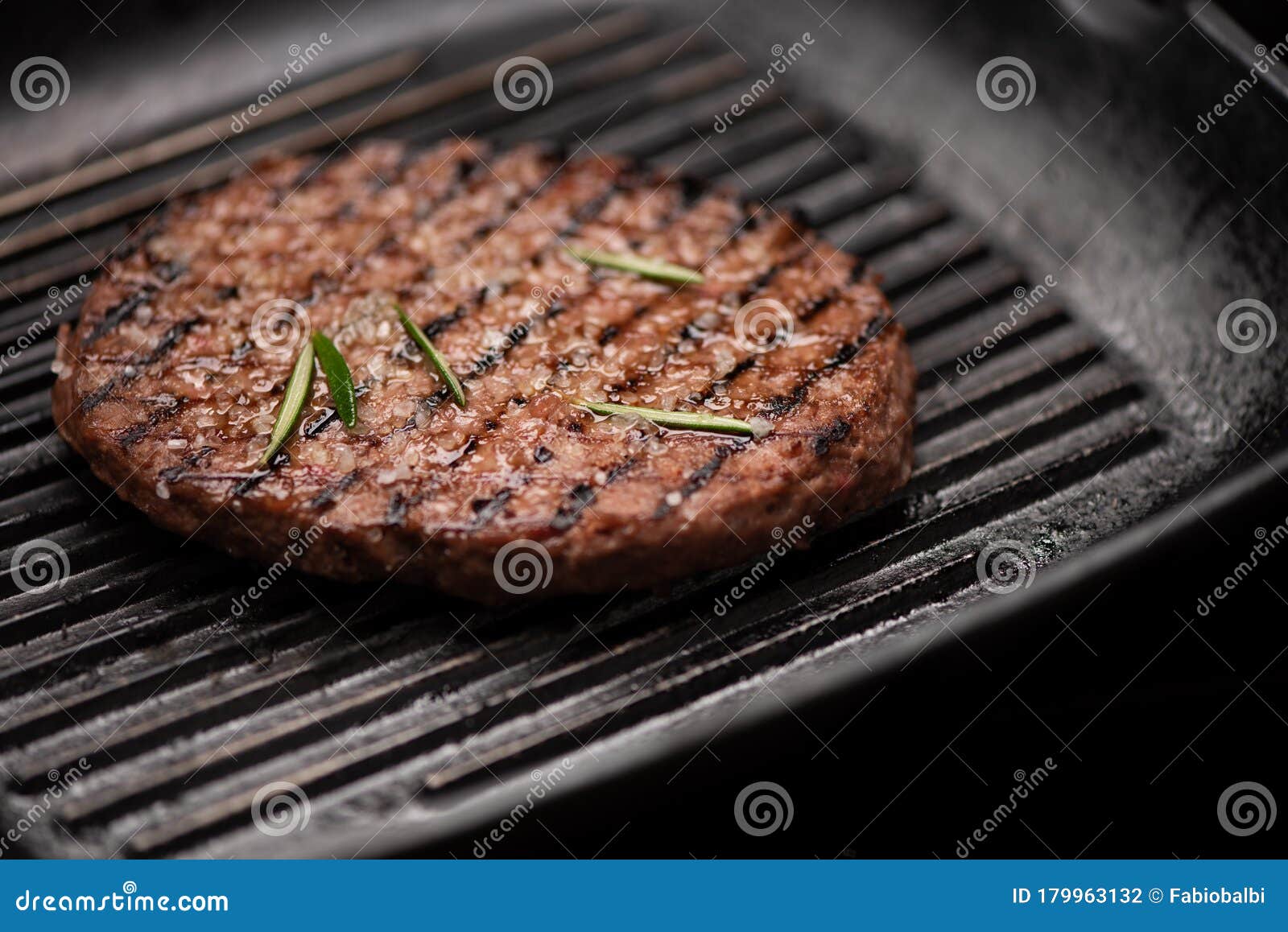 A Beef Burger Grill Cooking Stock Photo - Image of meal, dinner: 179963132