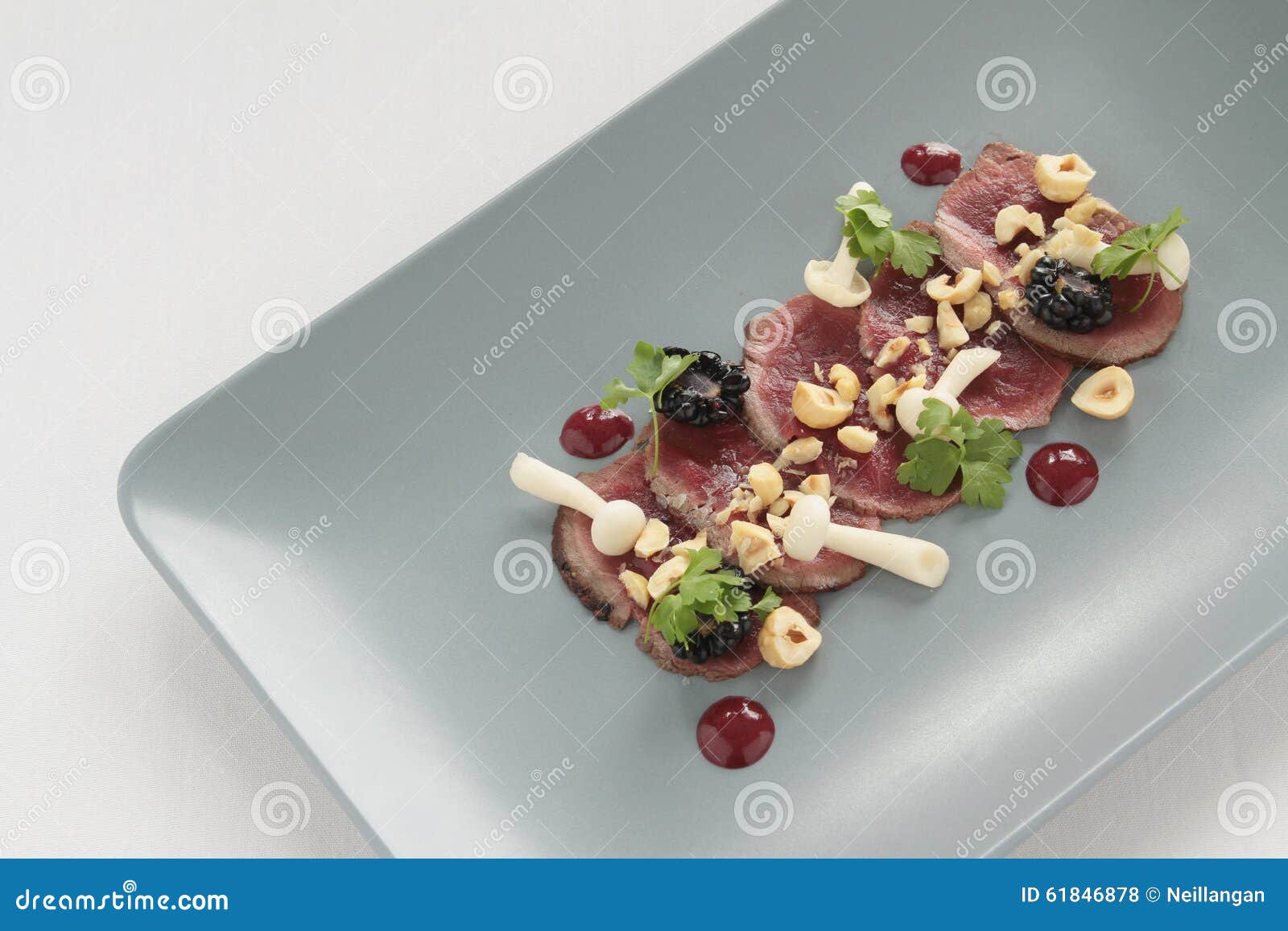 Beef Carpaccio Plated Starter Stock Photo Image of pickle, eating