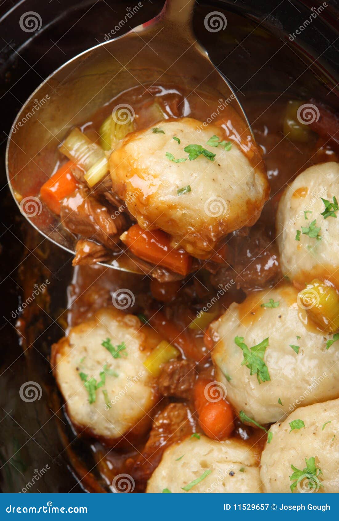 Beef Casserole with Dumplings Stock Image Image of vertical, sauce 11529657
