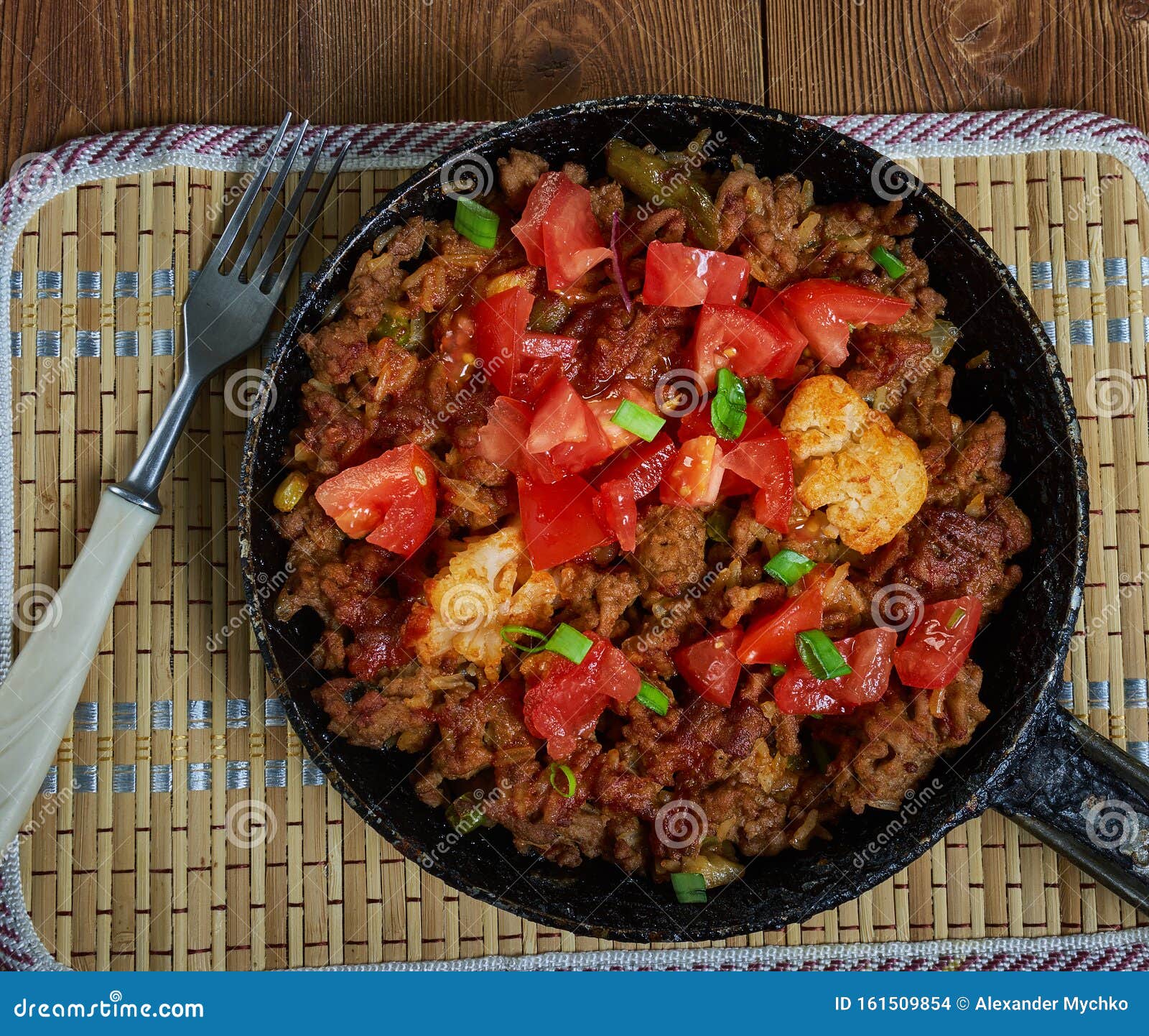 Beef Cauliflower Rice Mexican Casserole Stock Photo - Image of healthy