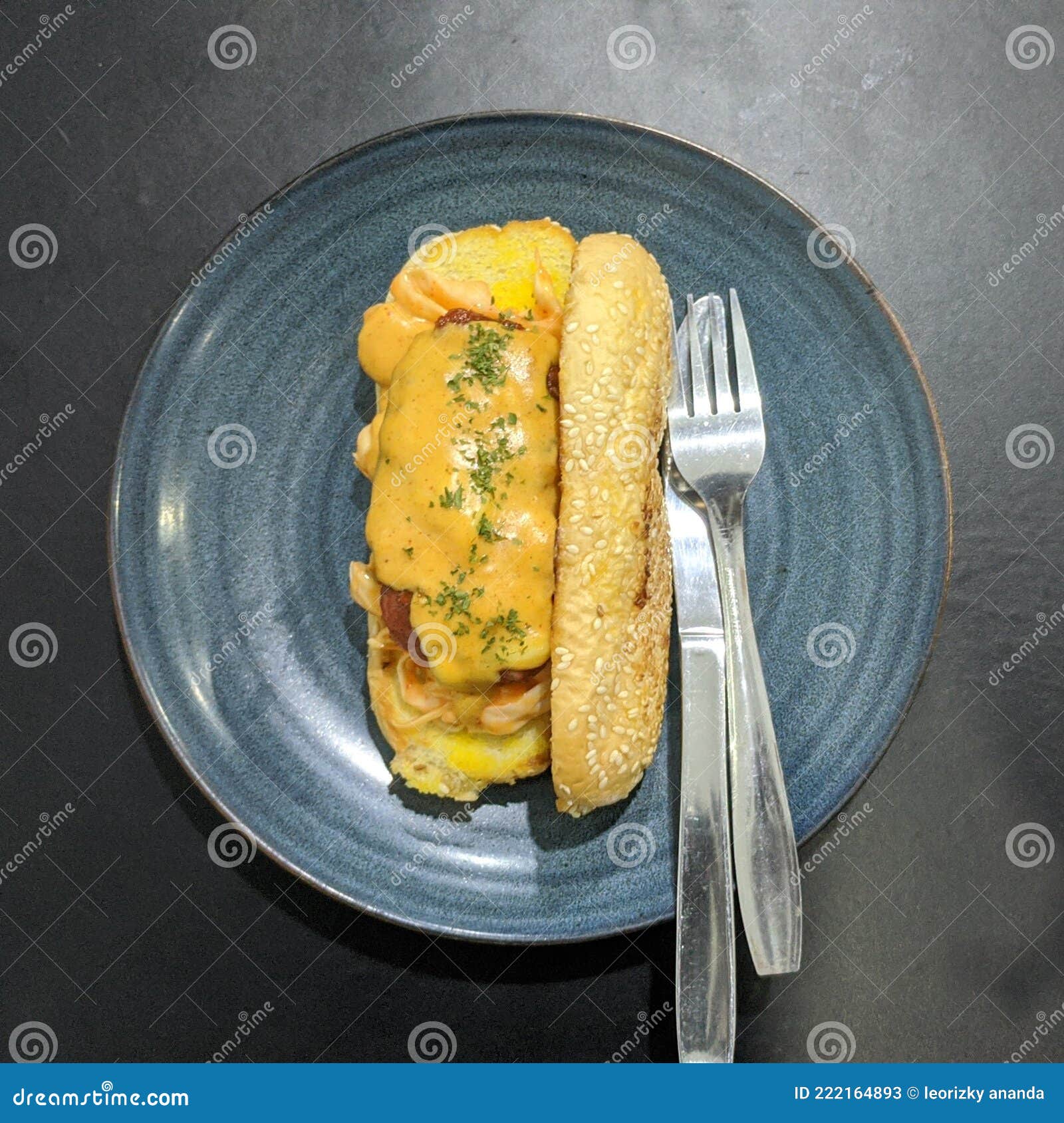 Beef Cheese Mayo Sandwich with Pepperoni Stock Image Image of