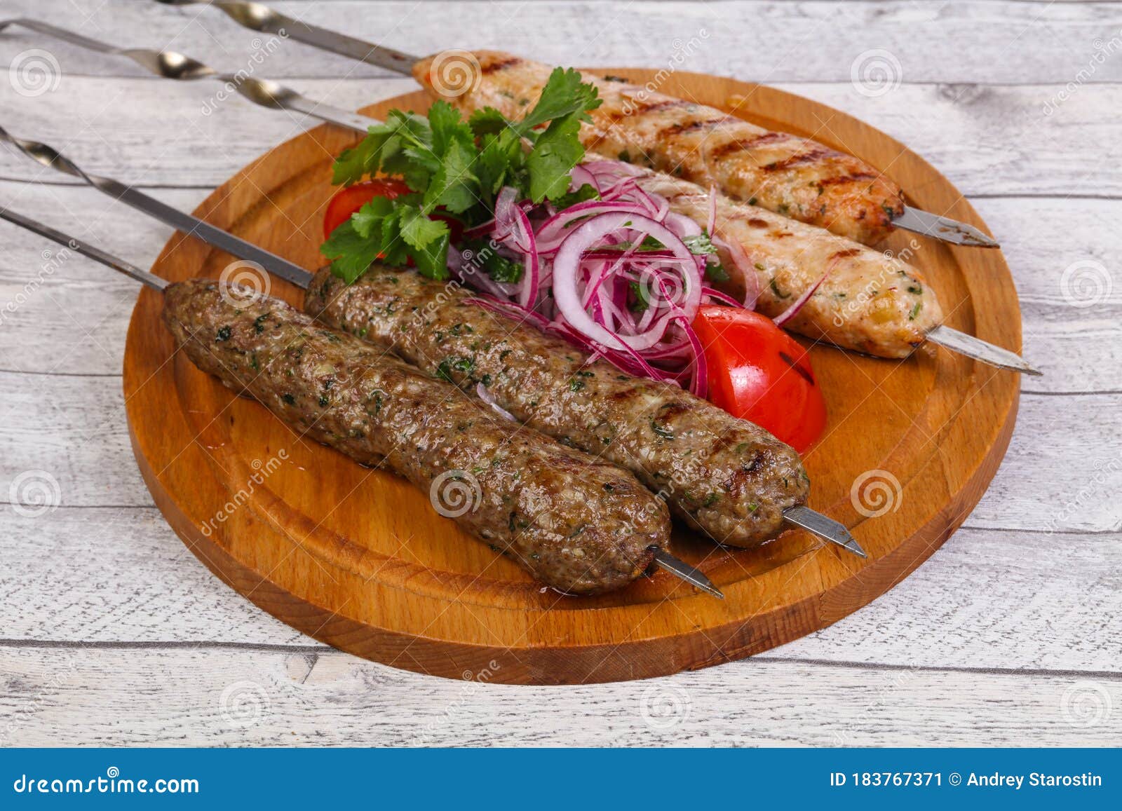 Beef and chicken kebab stock image. Image of india, food 183767371