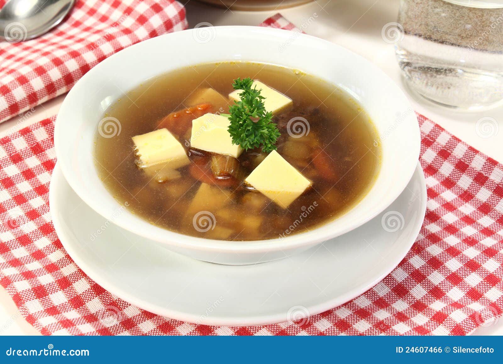 Beef Consomme stock photo. Image of french, beef, nuts 24607466